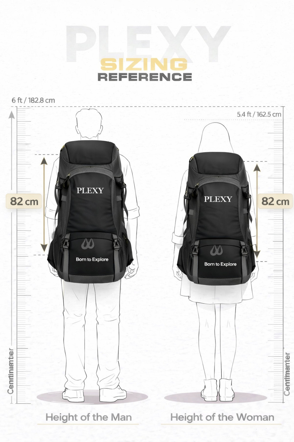 Image of PLEXY Travel bag for men tourist backpack for hiking trekking camping Rucksack - 60 L Rucksack - 60 L