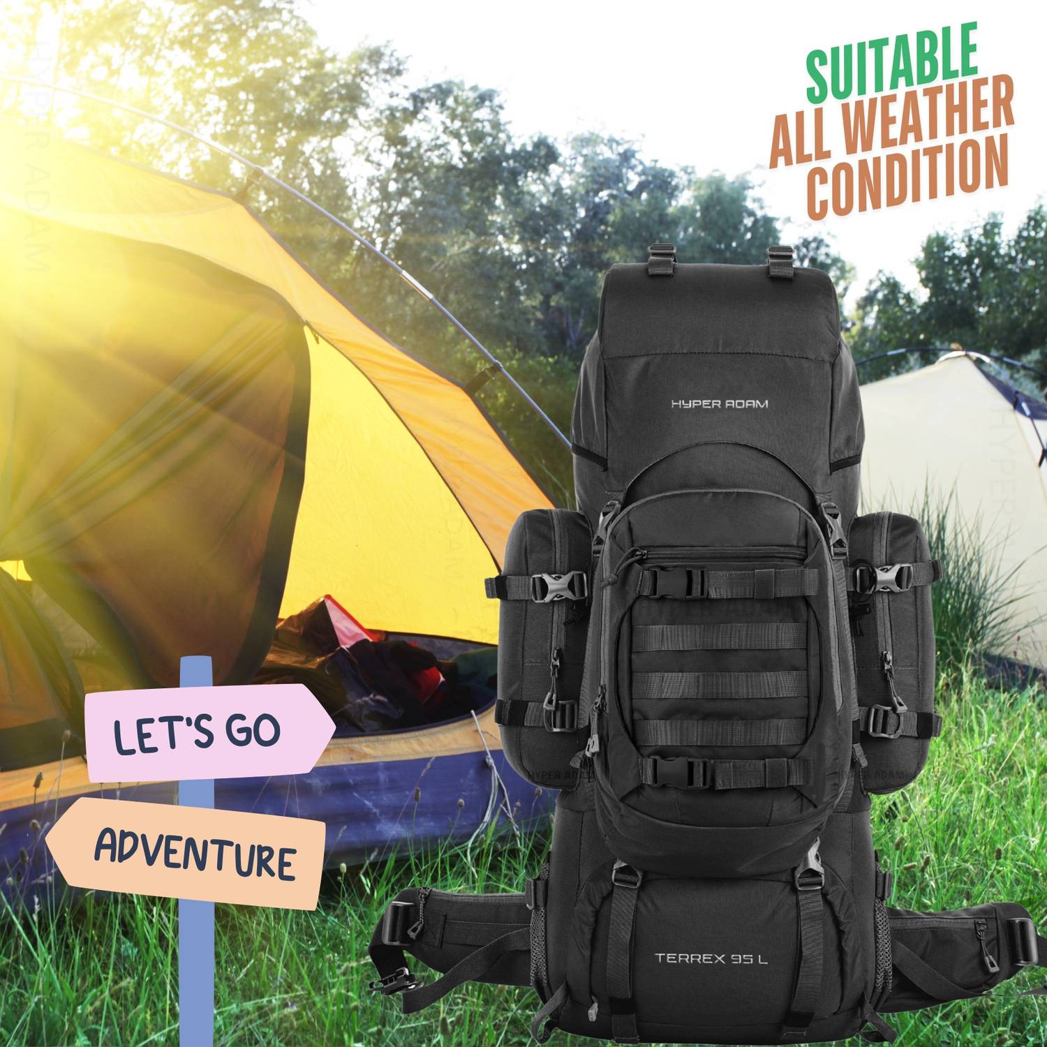 Hyper Adam 95L Detachable Travel Backpack - Image 3