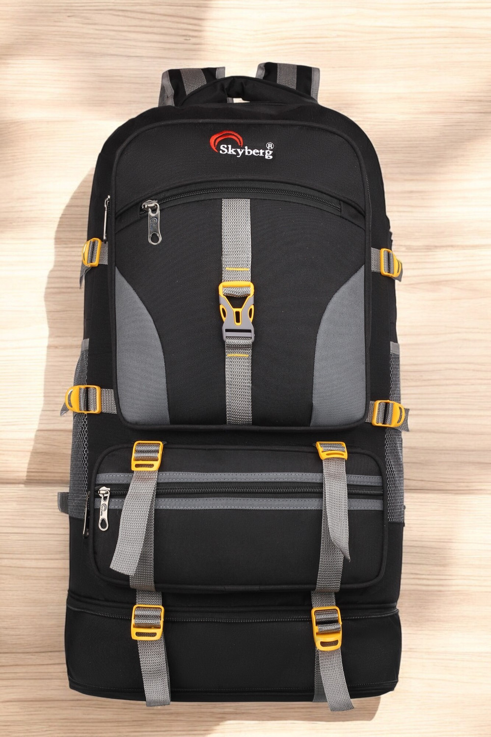 Image of Skyberg 60 Litres Curve Water Resistant Rucksack For Hiking Trekking And Travel - Unisex Rucksack - 60 L