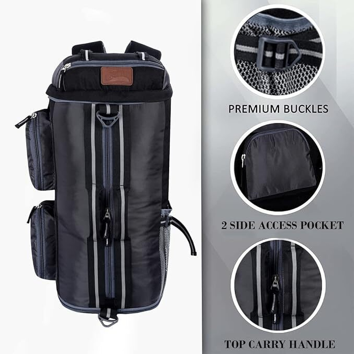 Image of Leatherworld Adventure Stylish Water Resistance Trekking Hiking Travel Bag Rucksack - 40 L (Grey)