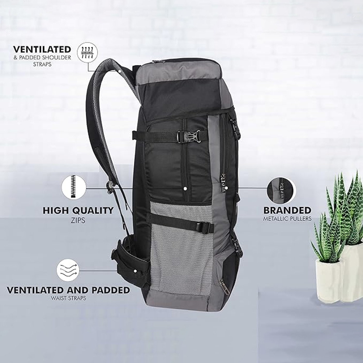 Image of TRAVEL POINT WATERPROOF TREKKING BAG HIKKING BACKPACK FOR TRAVEL & OUTDOOR Rucksack - 55 L