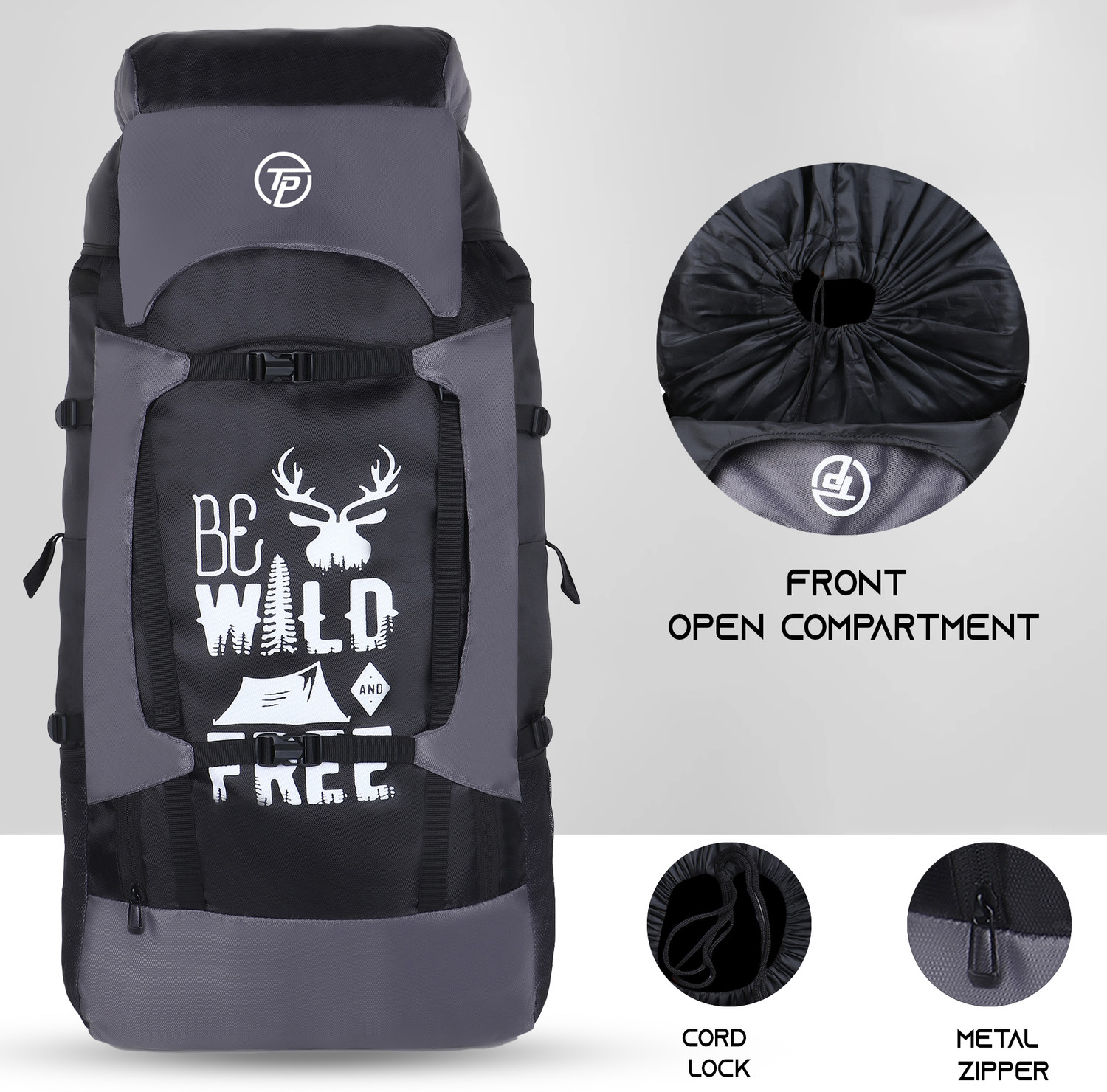 Image of TRAVEL POINT WATERPROOF TREKKING BAG HIKKING BACKPACK FOR TRAVEL & OUTDOOR Rucksack - 65 L