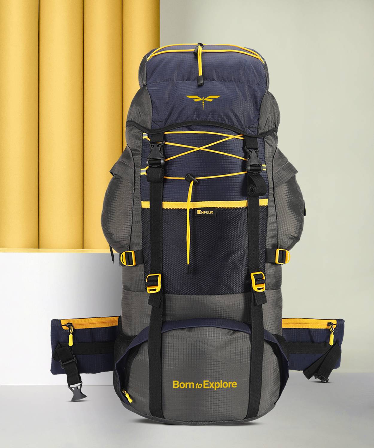 backpack travel bag flipkart IMPULSE travel bag for men tourist backpack for hiking trekking camping  Rucksack - 75 L Grey - Price in India