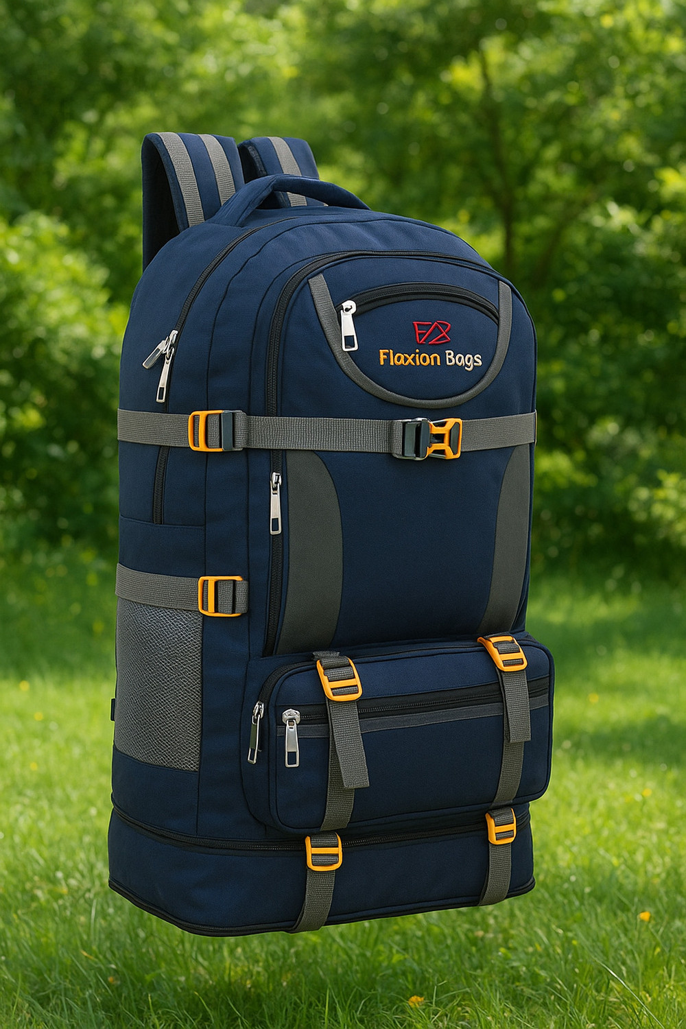 Image of FLAXION Travel Backpack for Sport Camping Hiking Trekking Bag Rucksack - 65 L (Blue) Rucksack - 65 L