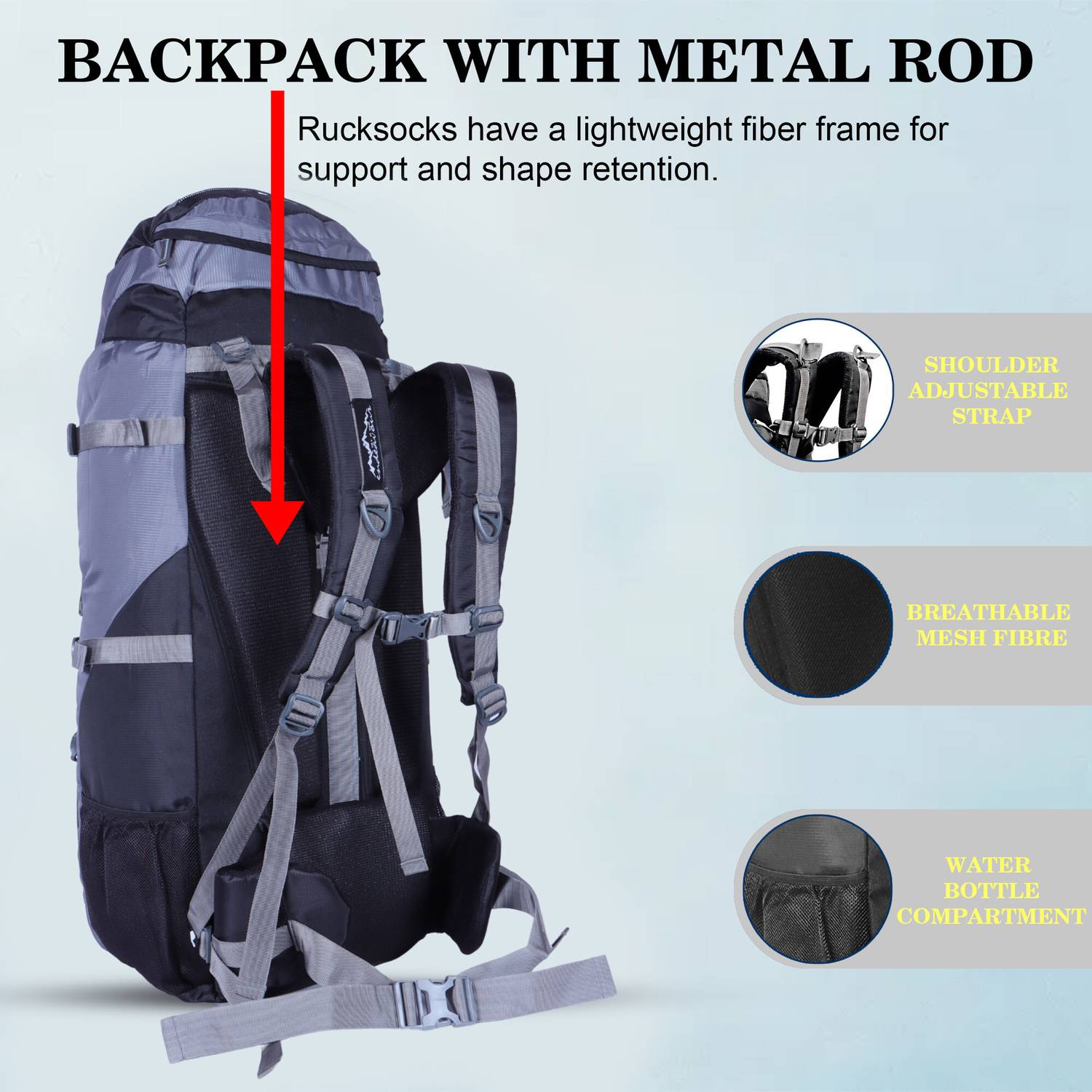 Endeavour Aerodynamic Rucksack 75L Black - Image 4