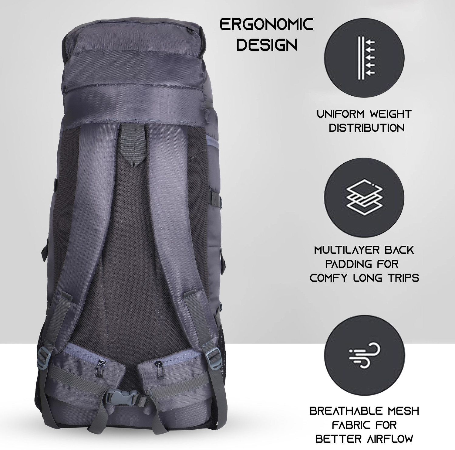 Image of TRAVEL POINT WATERPROOF TREKKING BAG HIKKING BACKPACK FOR TRAVEL & OUTDOOR Rucksack - 65 L