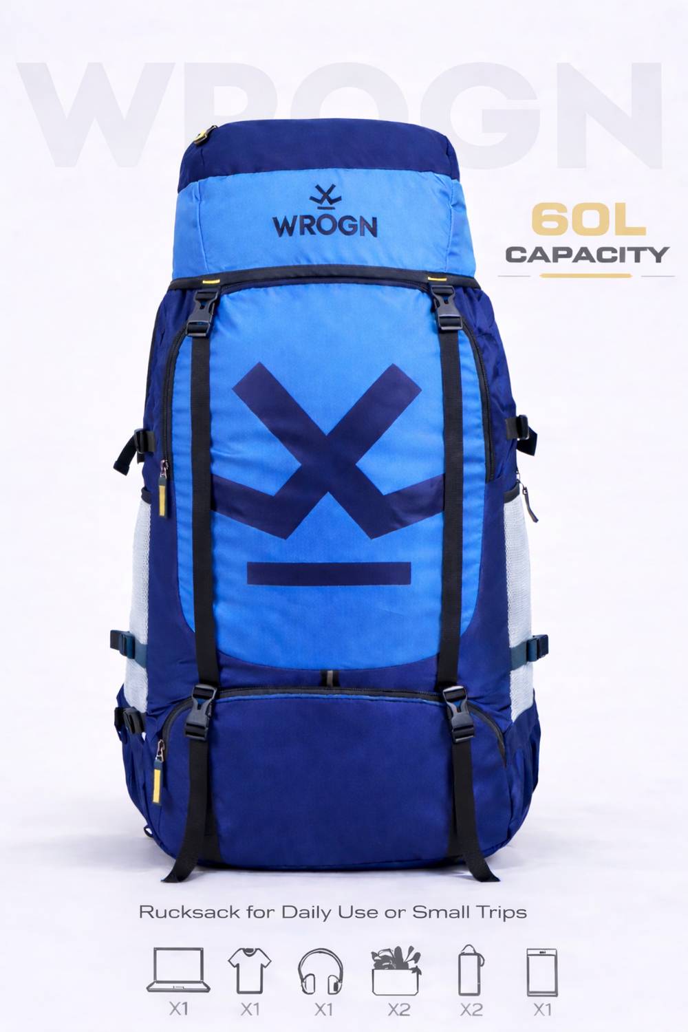 WROGN GTIER TREKKING WITH SHOES COMPARTMENT WITH DURABLE RAINCOVER Rucksack - 65 L