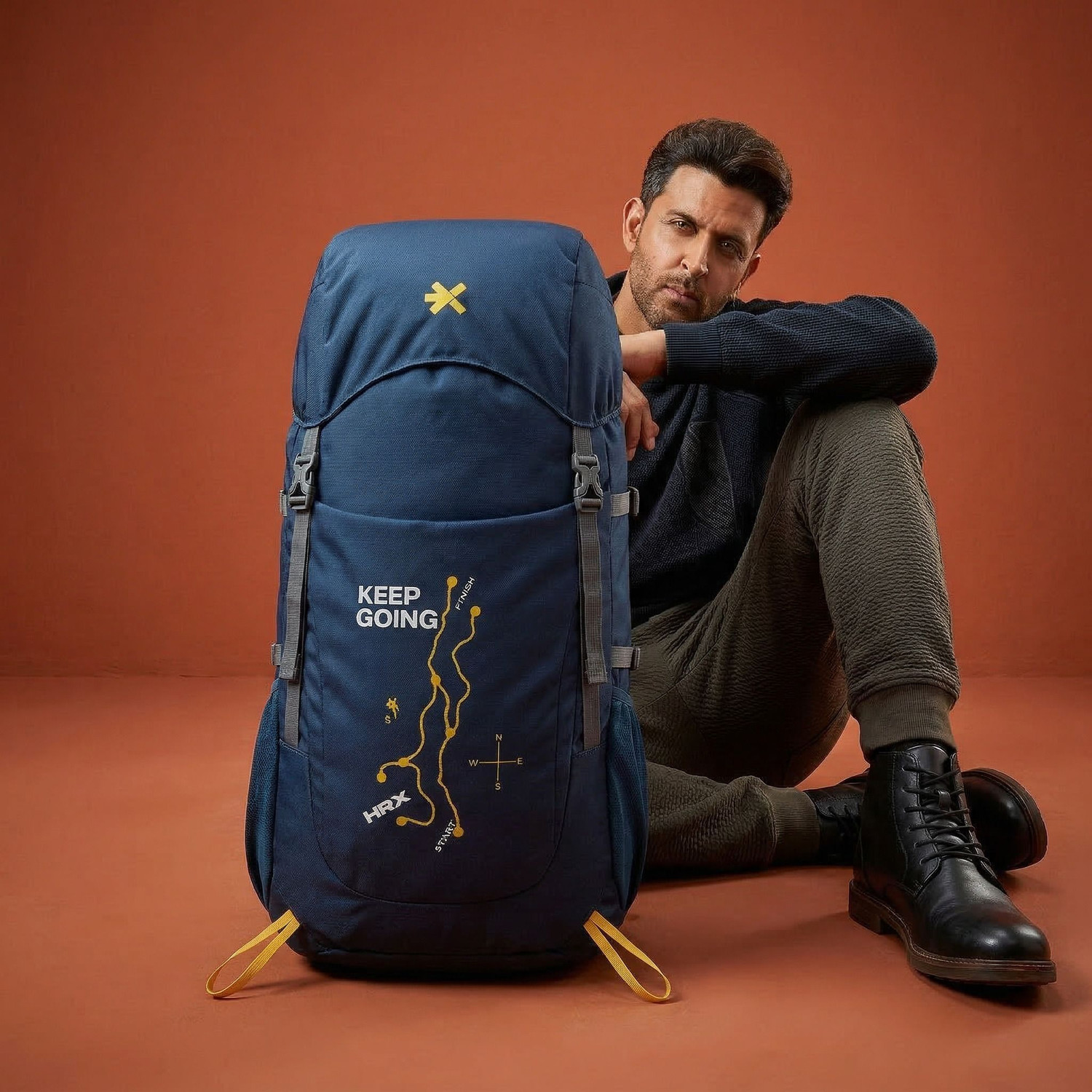 Image of HRX by Hrithik Roshan Blaze High Quality Trekking Hiking Camping Bag Travel Backpack Rucksack Rucksack - 65 L