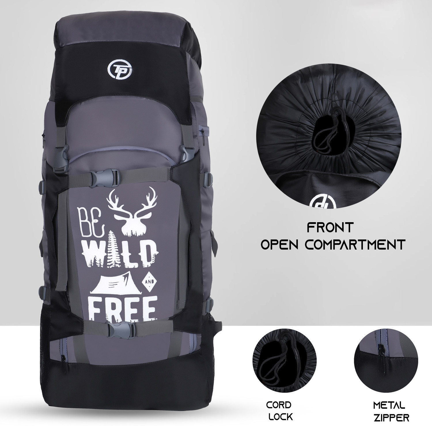 Image of TRAVEL POINT WATERPROOF TREKKING BAG HIKKING BACKPACK FOR TRAVEL & OUTDOOR Rucksack - 65 L