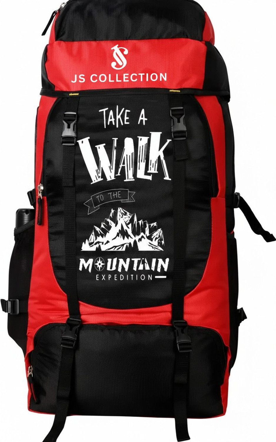 Image of JS COLLECTION 75L Mountain Rucksacks Hiking Trekking Camping Bag Travel Backpack Rucksack RED Rucksack - 75 L