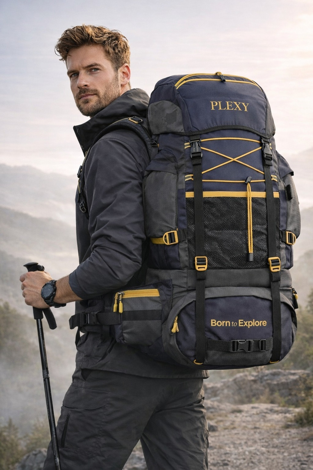 Image of PLEXY travel bag for men tourist backpack for hiking trekking camping Rucksack 75L Rucksack - 75 L