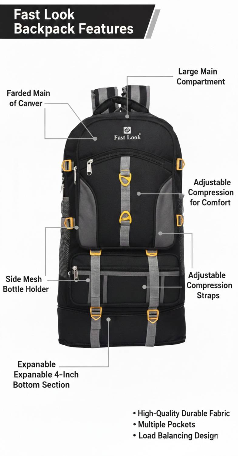 Fast look 75L Waterproof Travel Backpack - Image 5