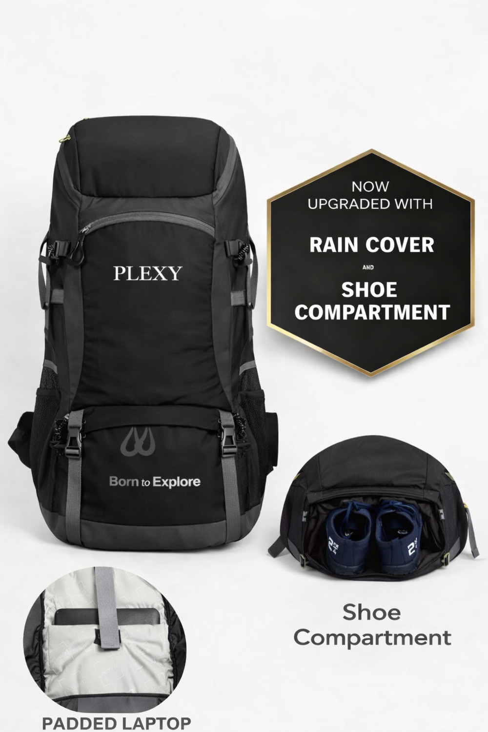 Image of PLEXY Travel bag for men tourist backpack for hiking trekking camping Rucksack - 60 L Rucksack - 60 L