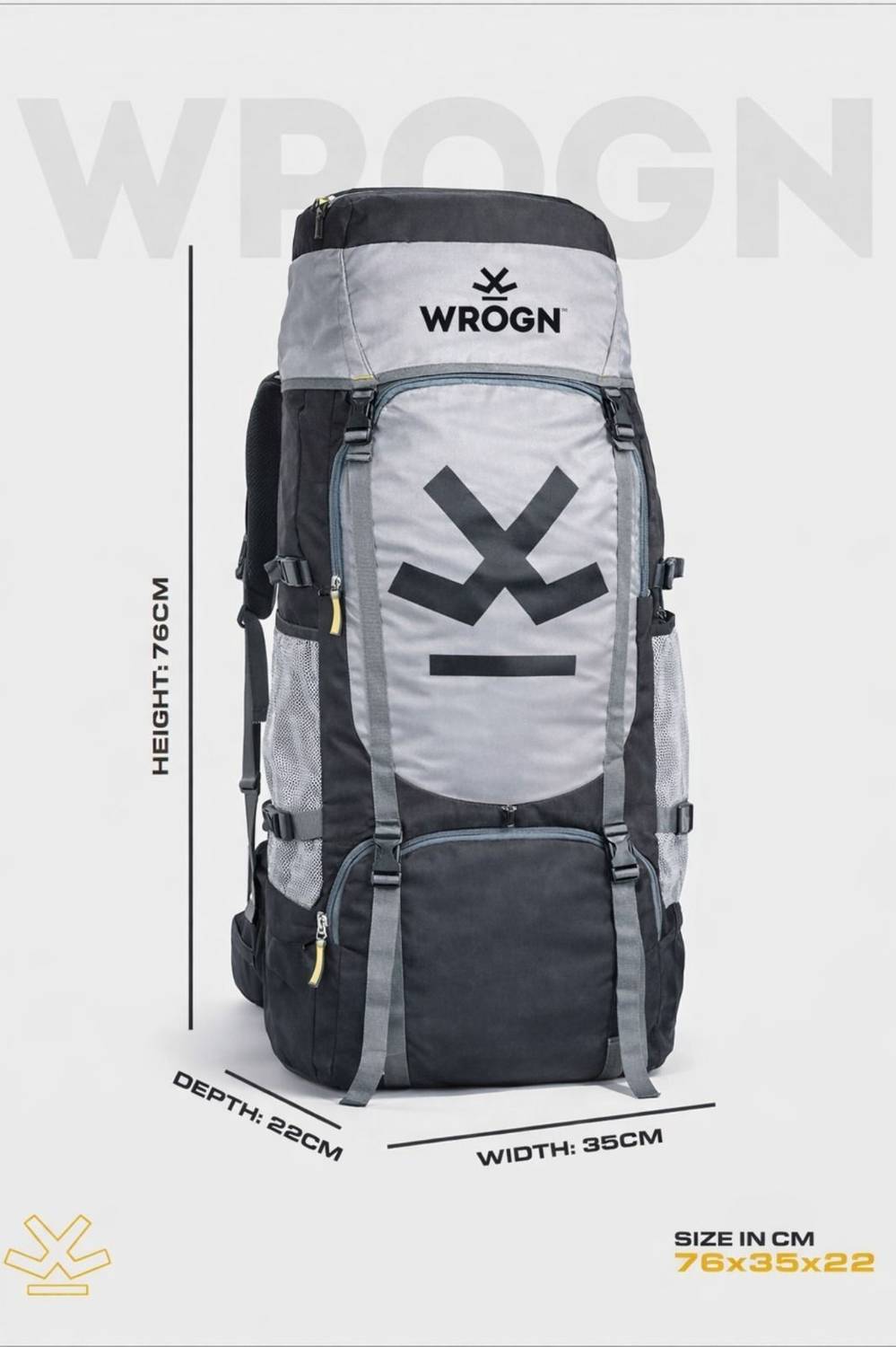 WROGN GTIER 60L Trekking Rucksack with Shoes Compartment - Image 3