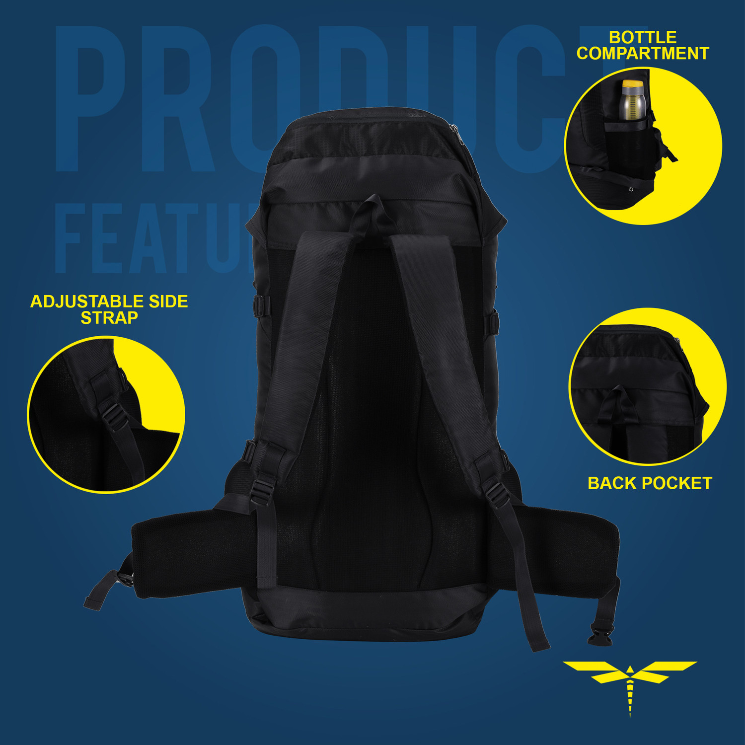 Image of IMPULSE travel bag for men tourist bag backpack for hiking trekking camping Rucksack - 65 L