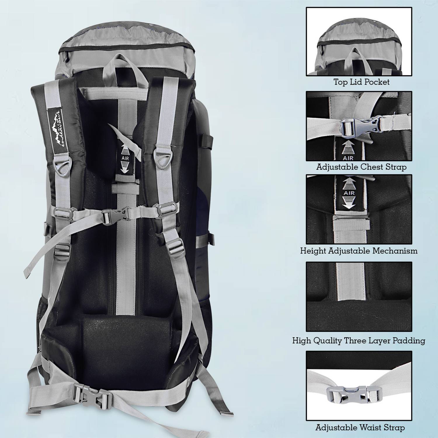 Endeavour Aerodynamic Rucksack 75L Black - Image 5