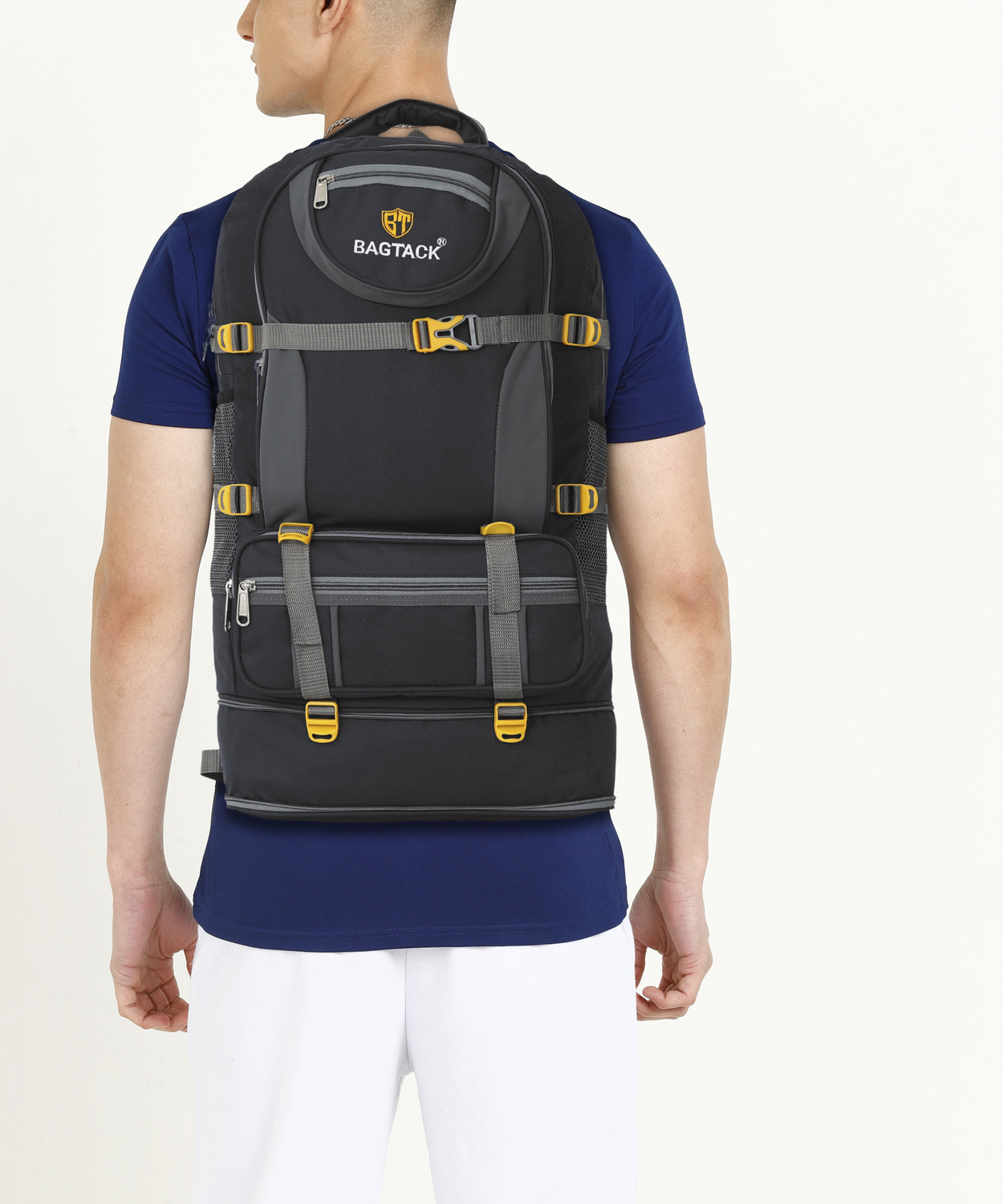 Image of Bagtack Hi-Capacity Travel Rucksack Outdoor Sport Hiking Bag Trekking Bag 65 L Rucksack - 65 L (Black)