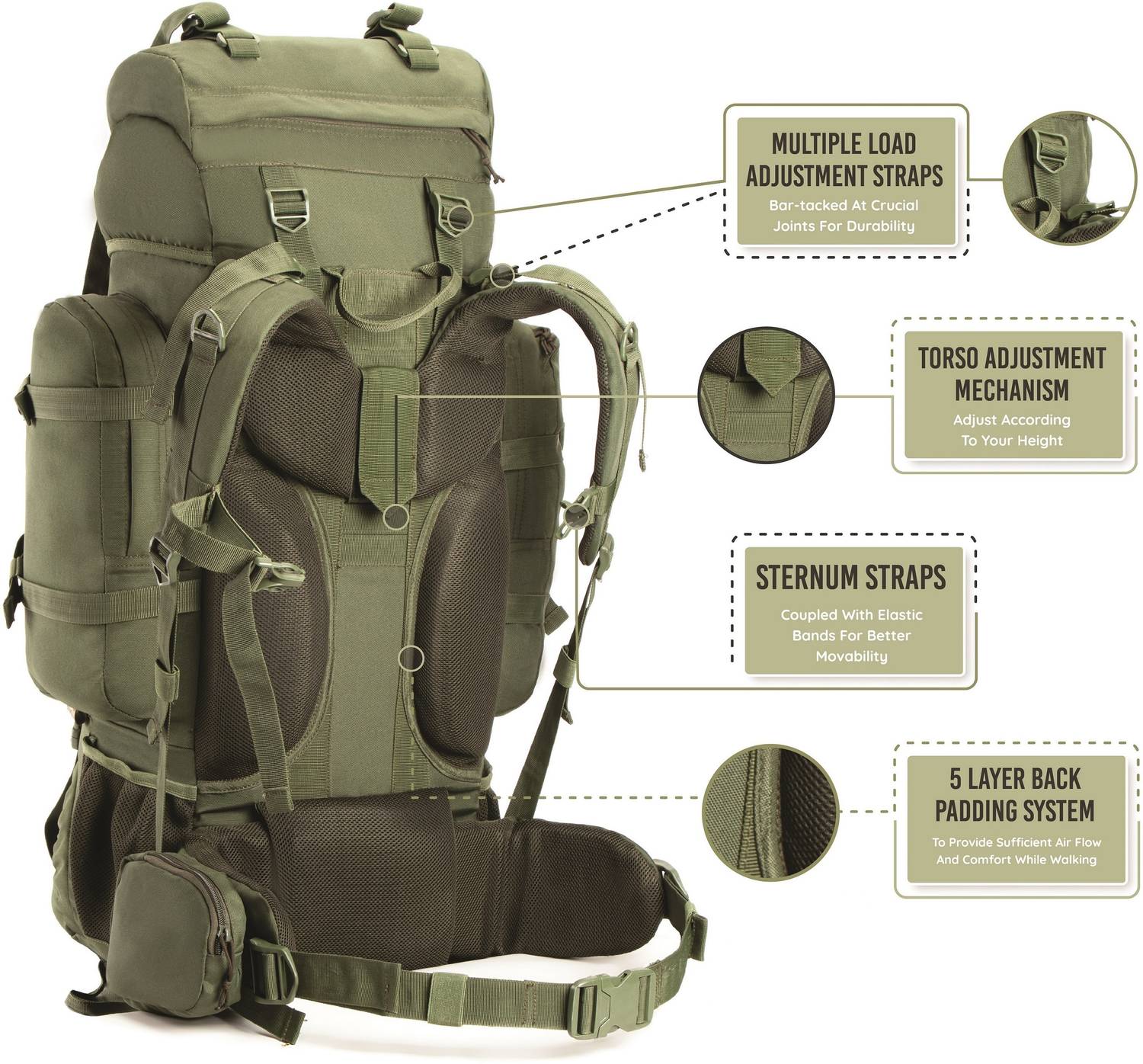 Tripole Colonel 95L Rucksack with Detachable Day Pack - Image 5