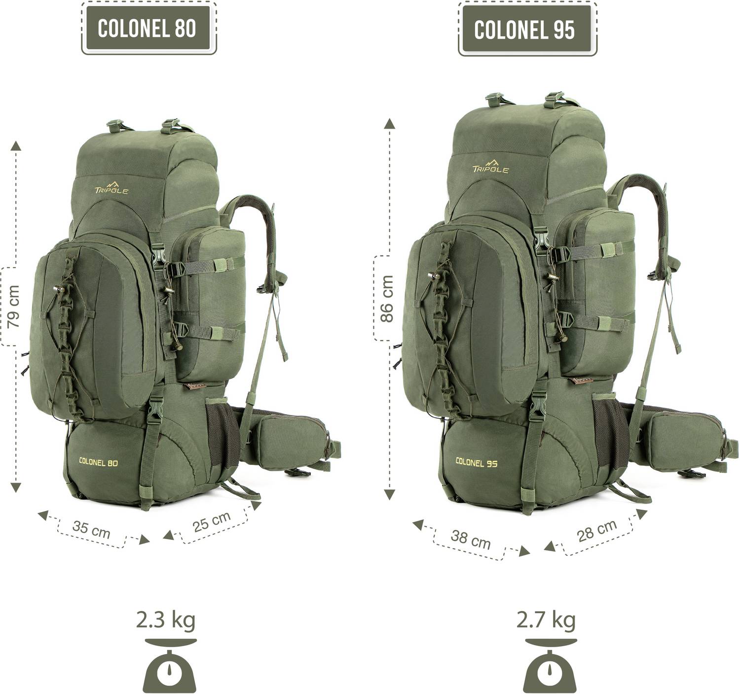 Tripole Colonel 95L Rucksack with Detachable Day Pack - Image 3