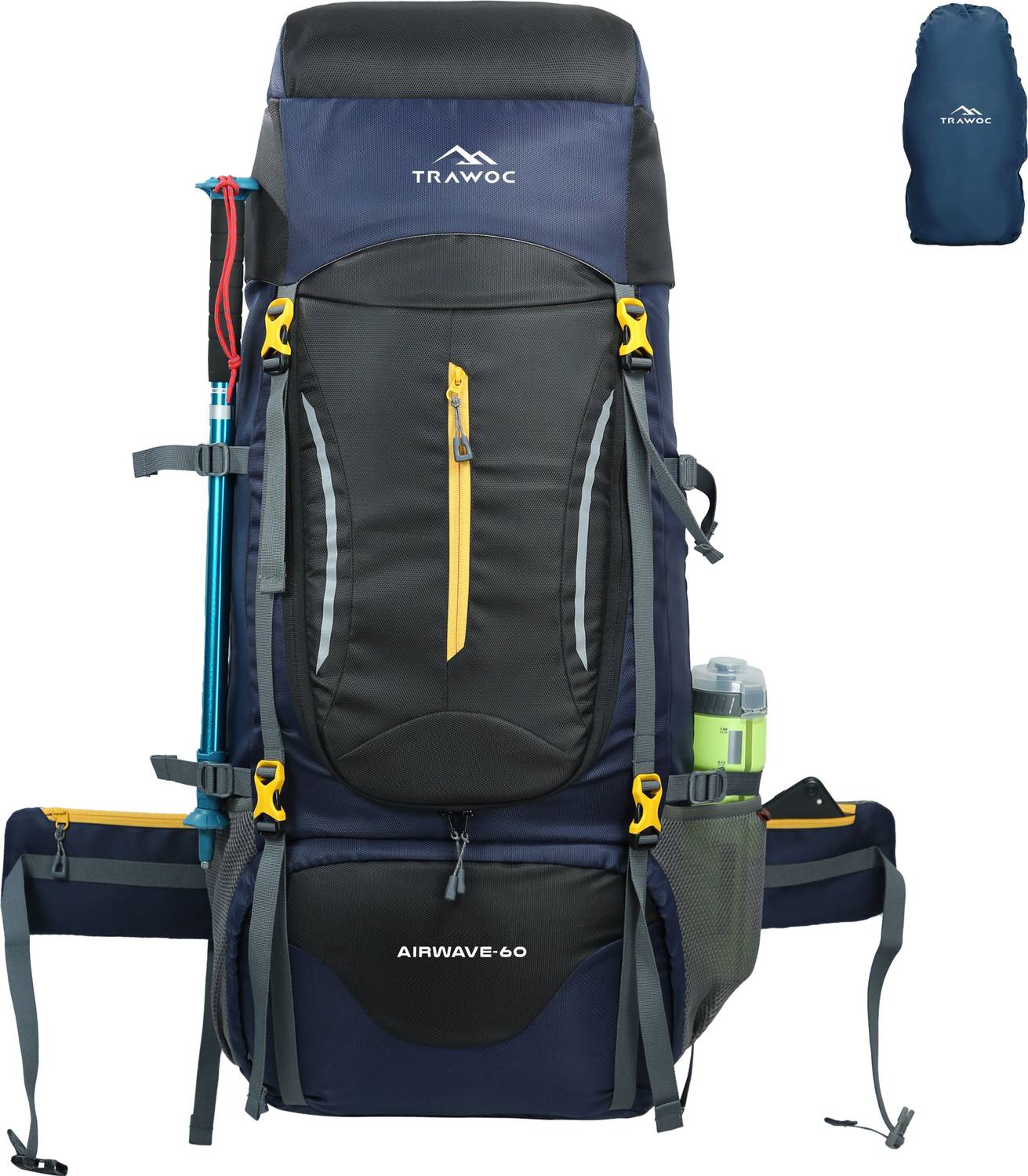 TRAWOC AIRWAVE 60L Travel Backpack Hiking Trekking Bag for Men and