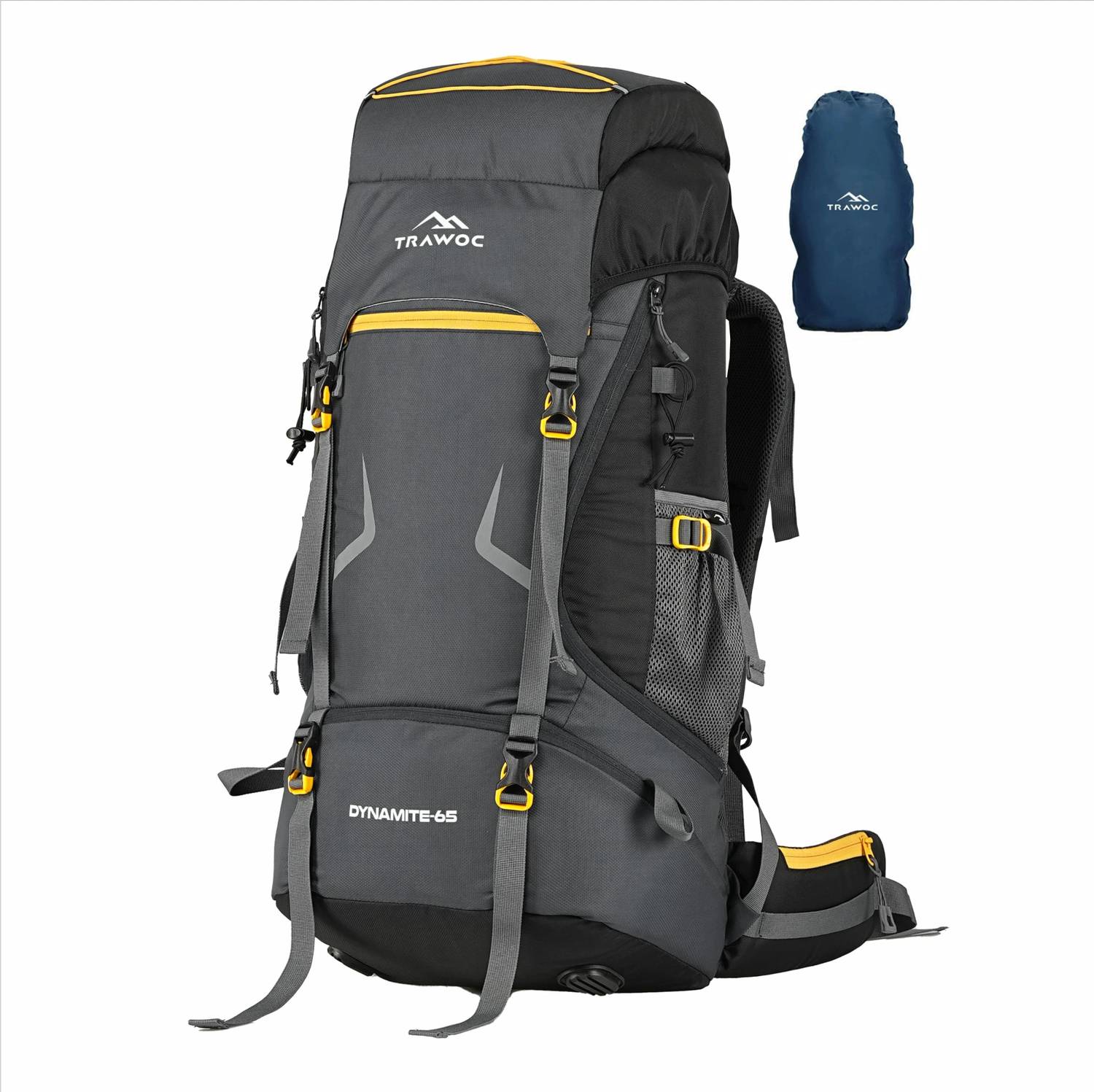TRAWOC DYNAMITE 65L Backpack for Hiking Trekking with Shoe
