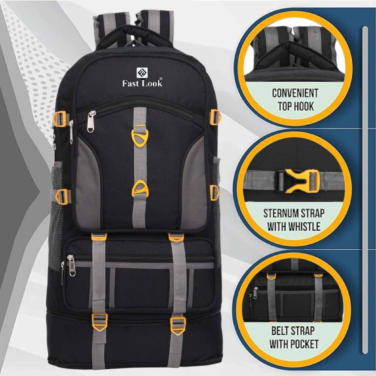 Image of Fast look Travel for Outdoor Sport Hikilng bag Waterproof Backpack Rucksack - 75 L