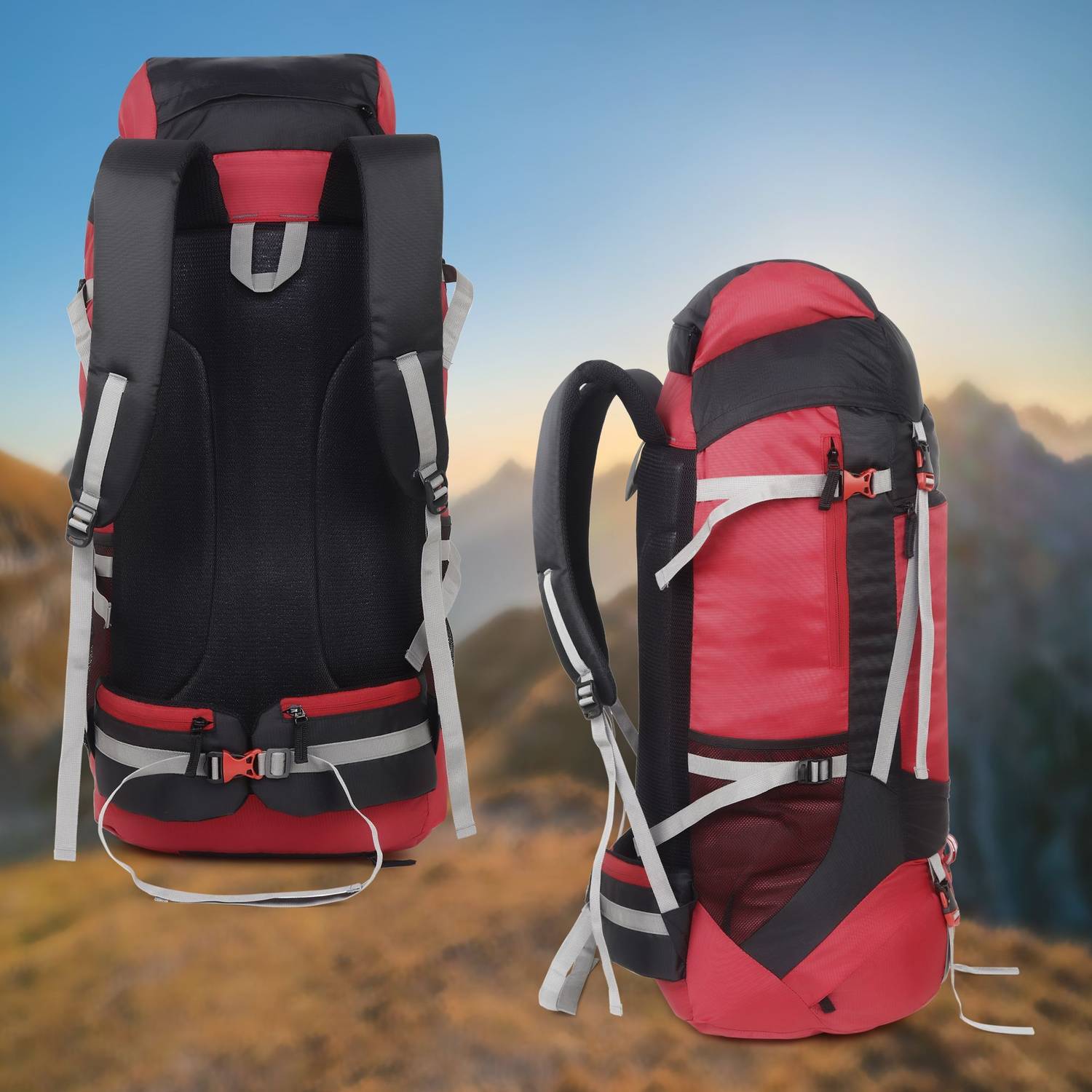 WROGN 65L Trekking Bag with Rain Cover & Shoe Compartment - Image 5