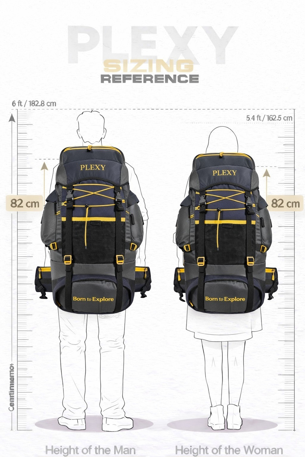 Image of PLEXY travel bag for men tourist backpack for hiking trekking camping Rucksack 75L Rucksack - 75 L
