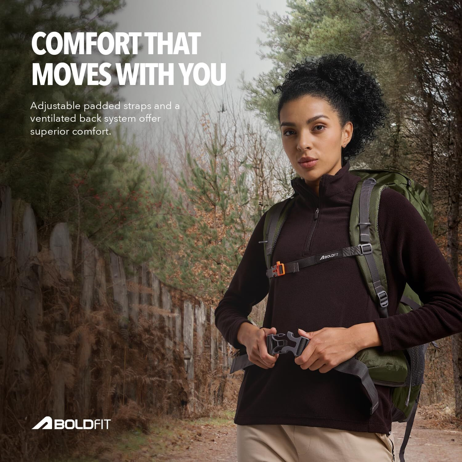 Image of BOLDFIT Summit Pro pro 60L Trekking travel Bag with raincover & shoe compartment RKSP60 Rucksack - 60 L