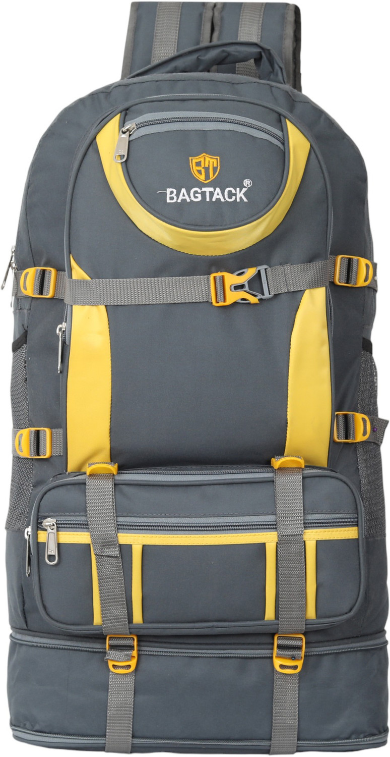 Image of Bagtack Hi-Capacity Travel Rucksack Outdoor Sport Hiking Bag Trekking Bag 65 L Rucksack - 65 L (Grey)