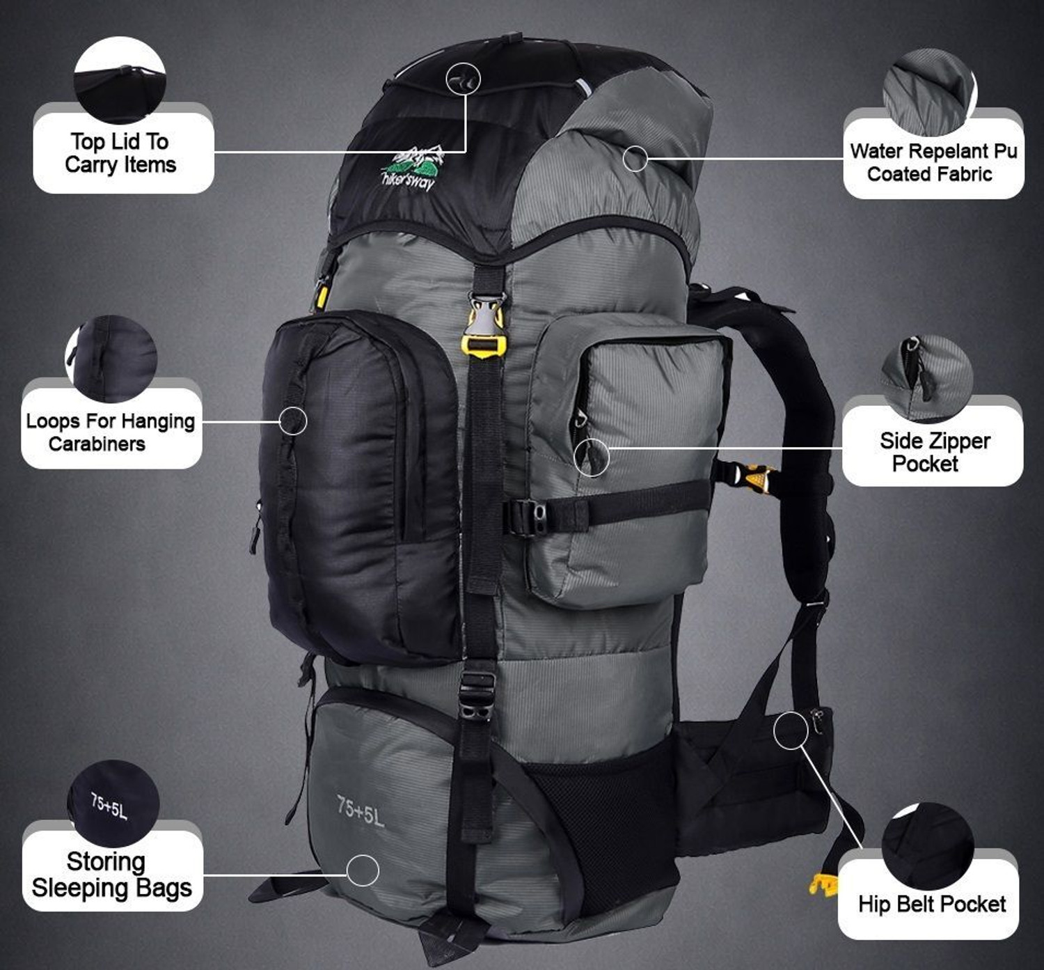 Image of hiker's way Hw-7502 Rucksack - 75 L