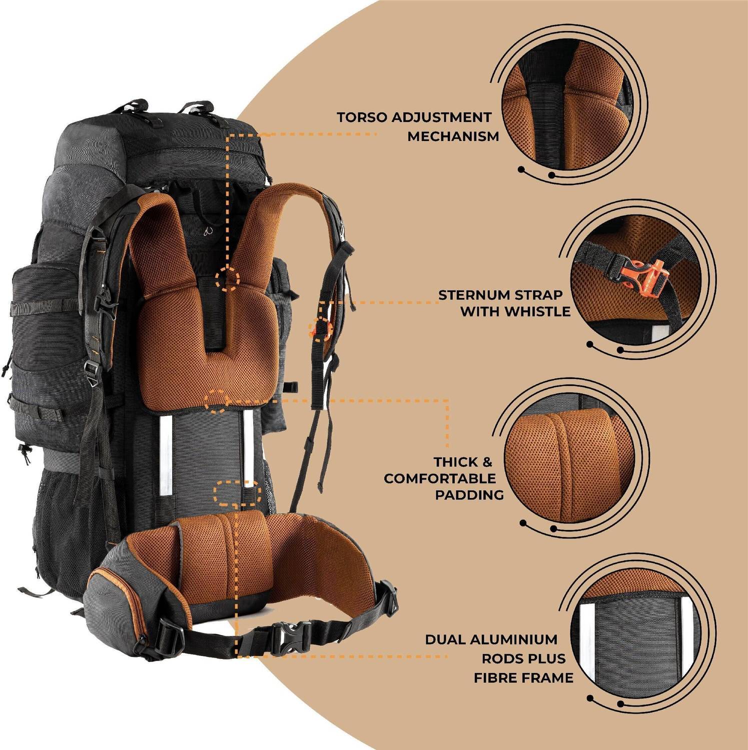 Tripole Walker Pro 60L Trekking Rucksack - Image 3