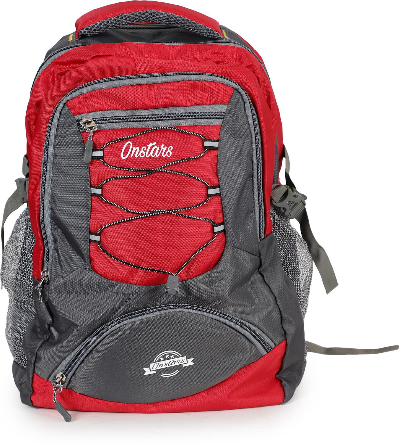 Image of Onstars Large 36 L Laptop Backpack Unisex Casual Attractive Light weight Trendy Stylish College School Laptop Office Travel Business Tourist Bags Multipurpose Backpacks (Red, Grey)