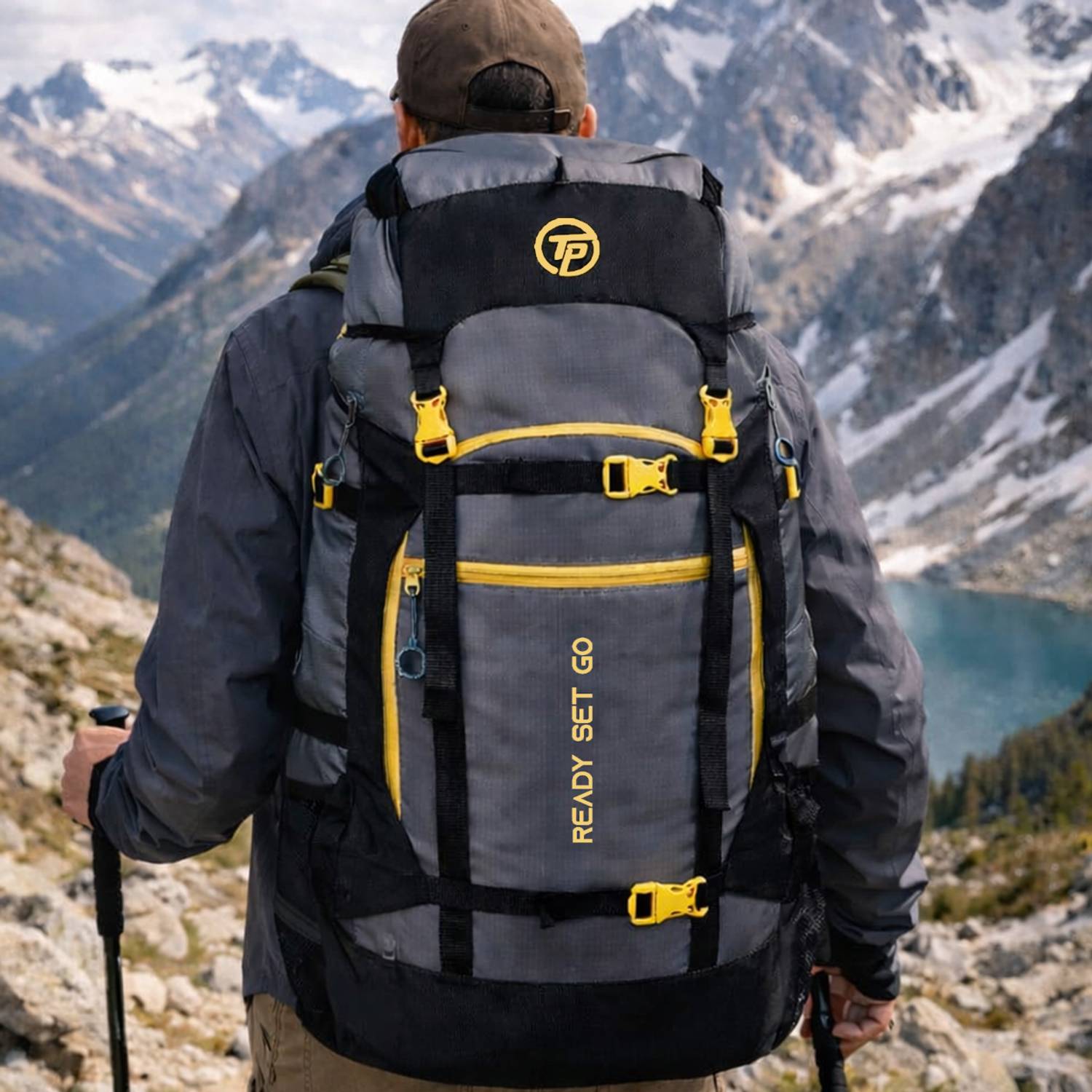 TRAVEL POINT WATERPROOF TREKKING BAG HIKKING BACKPACK FOR TRAVEL & OUTDOOR  Rucksack - 60 L GREY - Price in India | Flipkart.com
