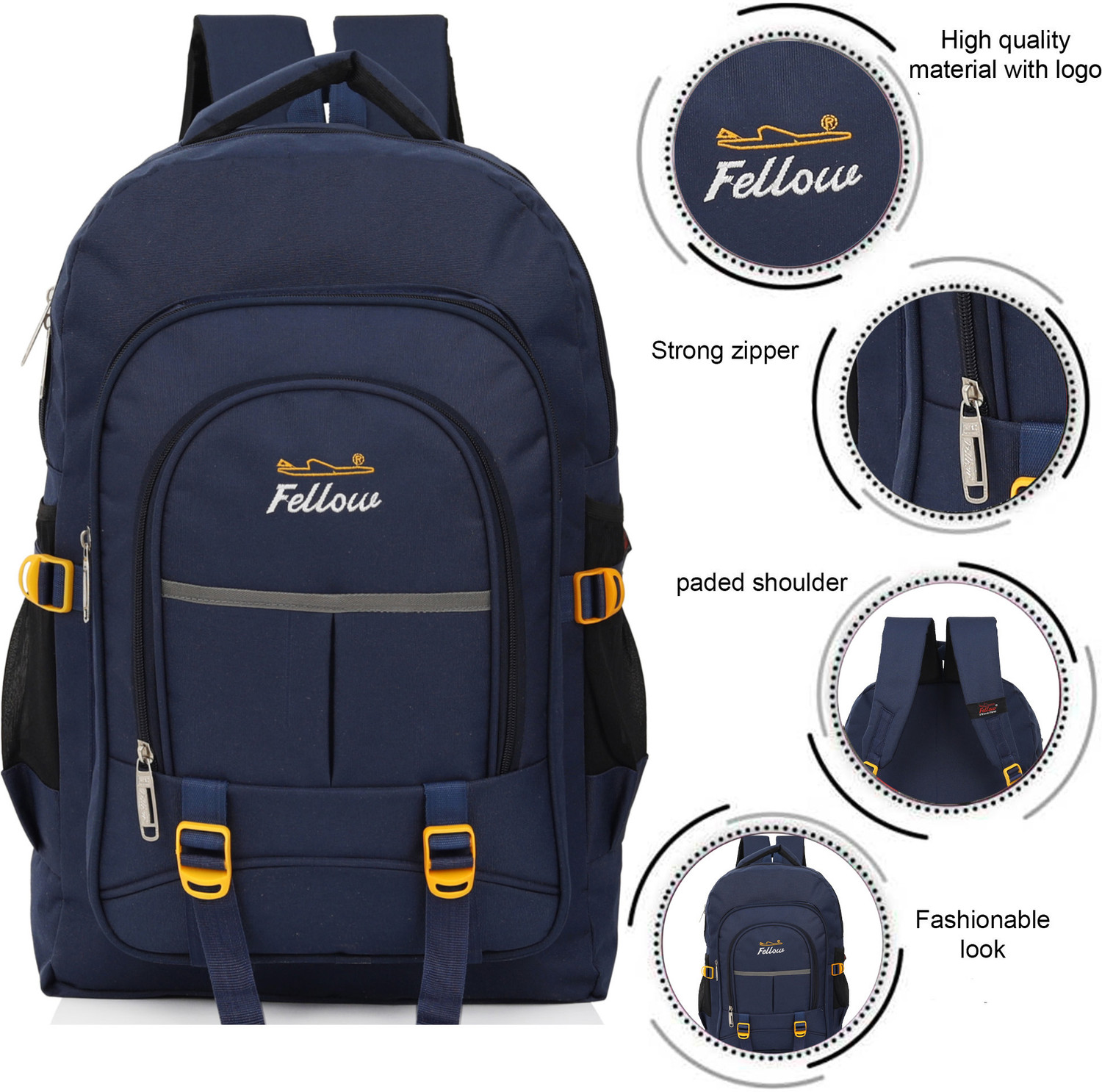 Image of fellow 22inch 60L rucksack for men tourist bag travel bag trekking bag travel backpack Rucksack - 60 L
