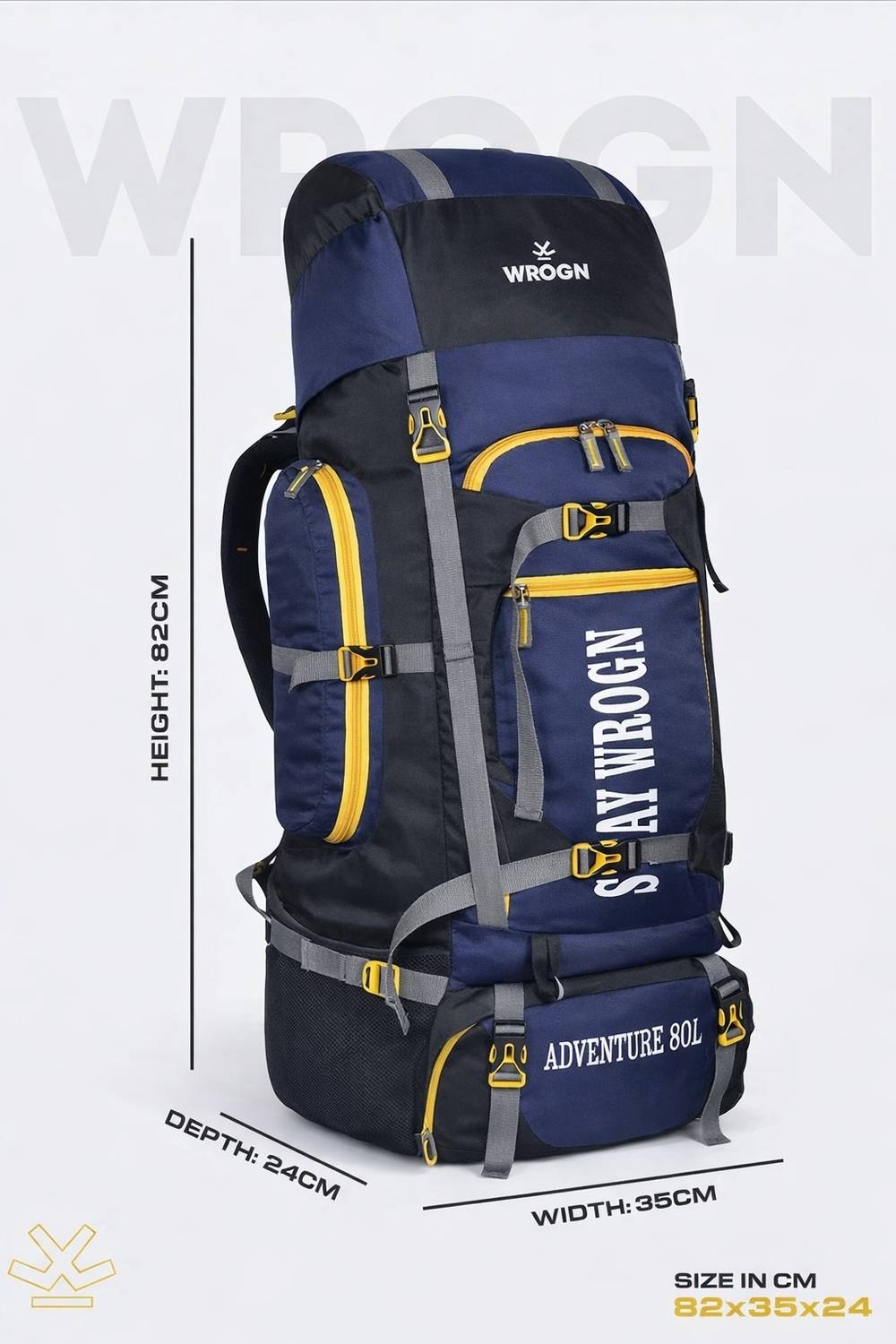 WROGN Yuri-Travel 85L Blue Rucksack - Image 4