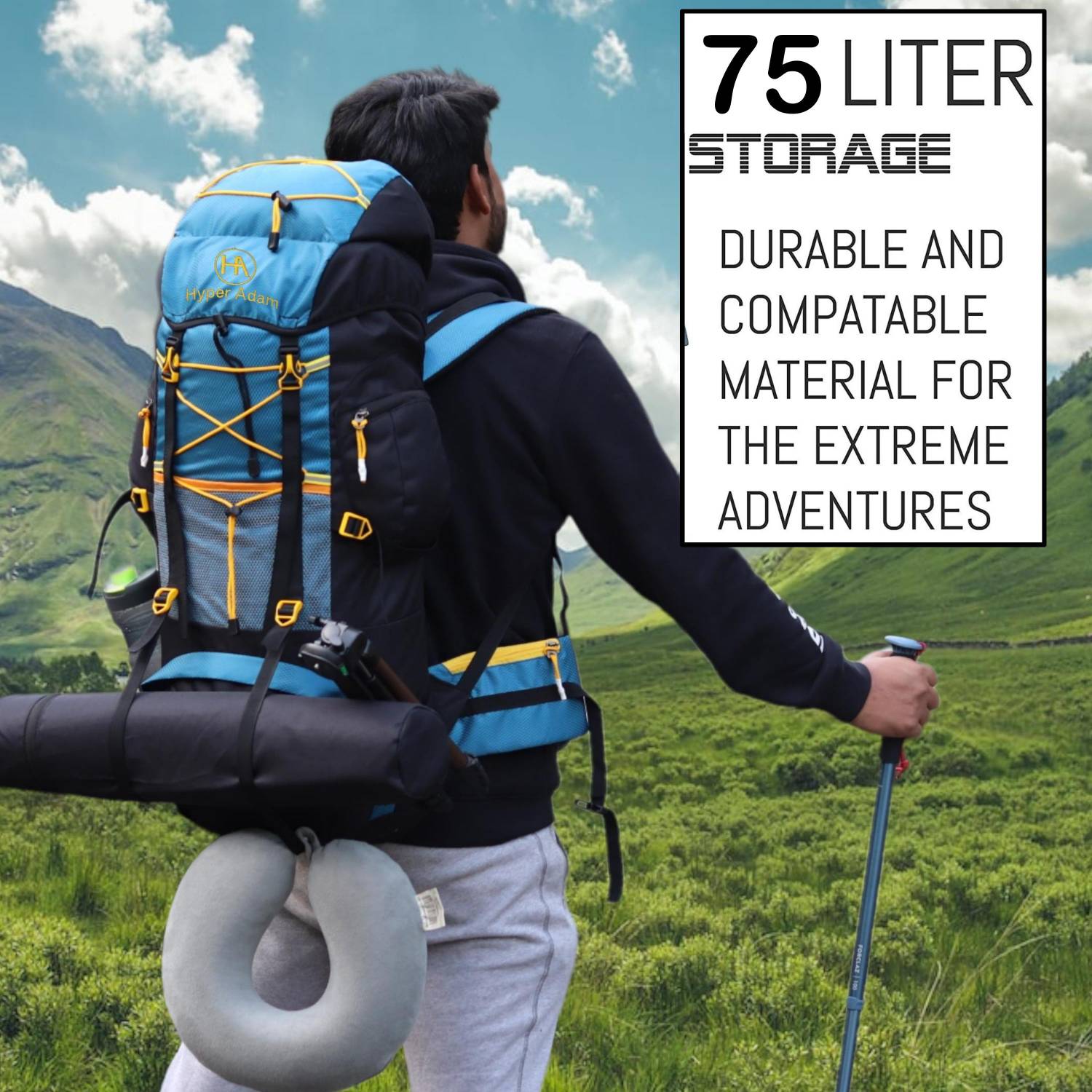 Hyper Adam 75L Travel Backpack - Image 5