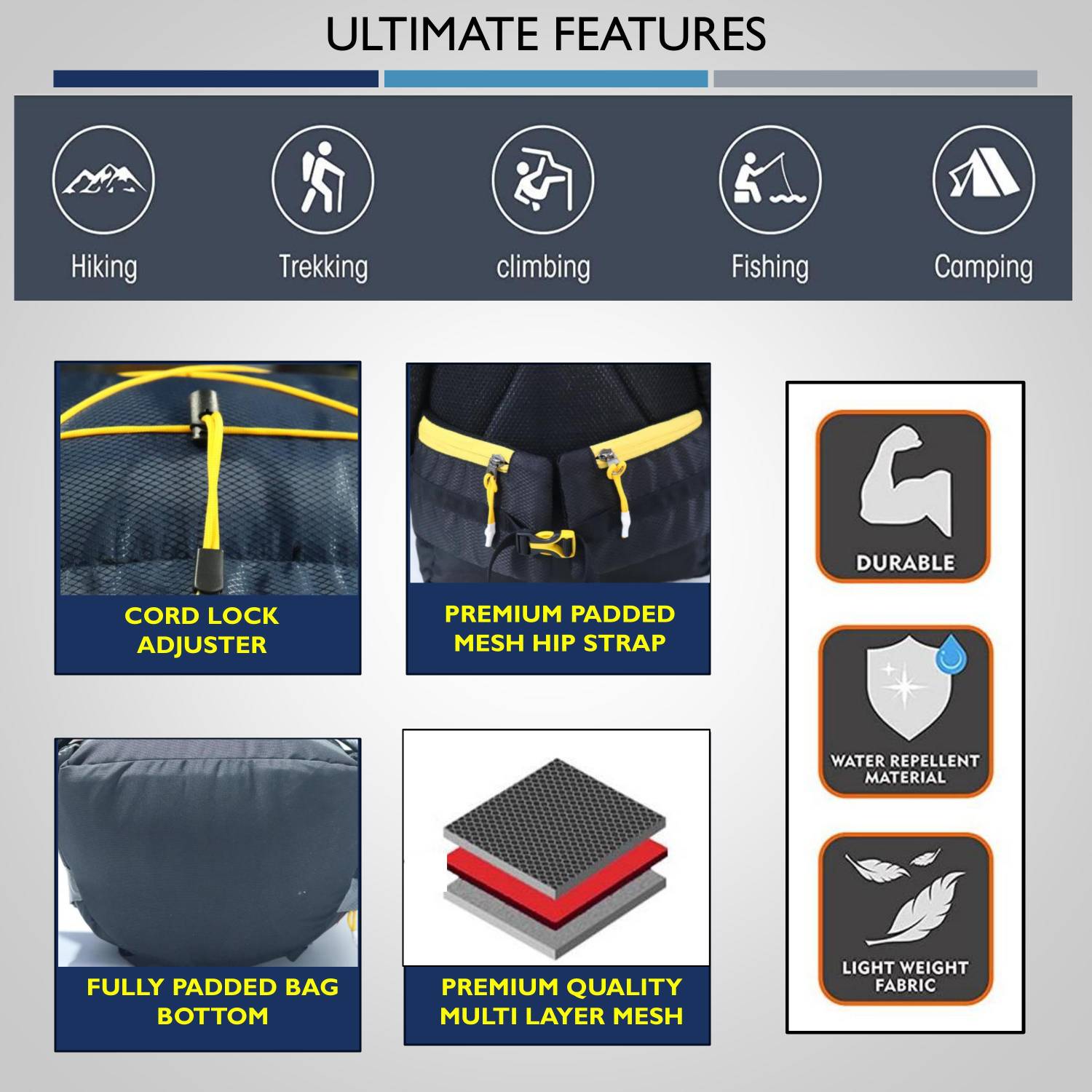 Hyper Adam 75L Travel Backpack - Image 5