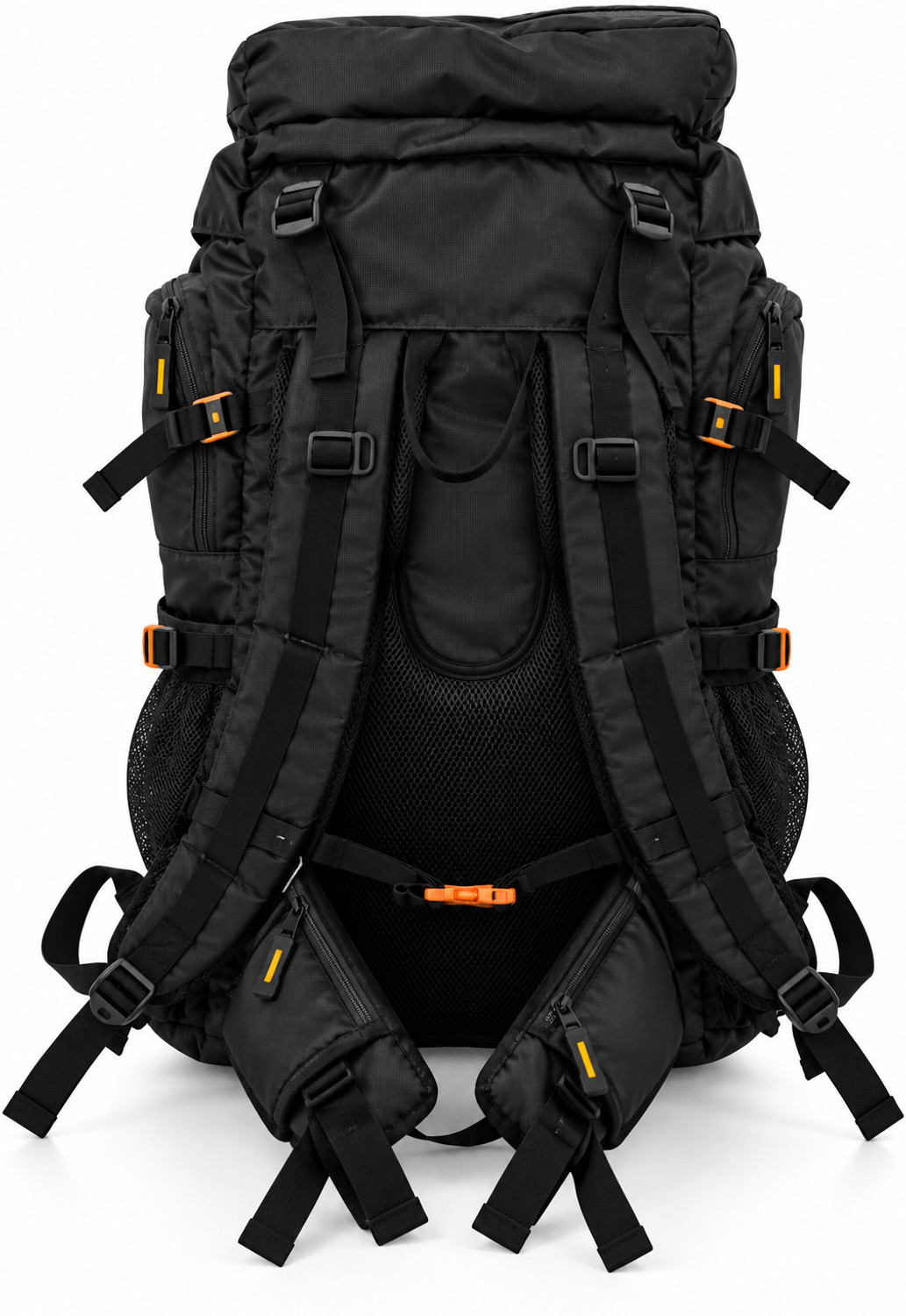 Image of WROGN 90L Trekking Backpack for Men & Women, Large Hiking Travel Rucksack, Grey Rucksack - 90 L (Black)