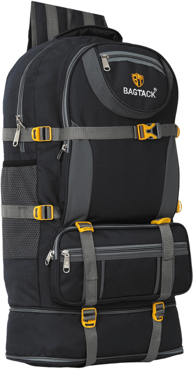 Image of Bagtack Hi-Capacity Travel Rucksack Outdoor Sport Hiking Bag Trekking Bag 65 L Rucksack - 65 L (Black)