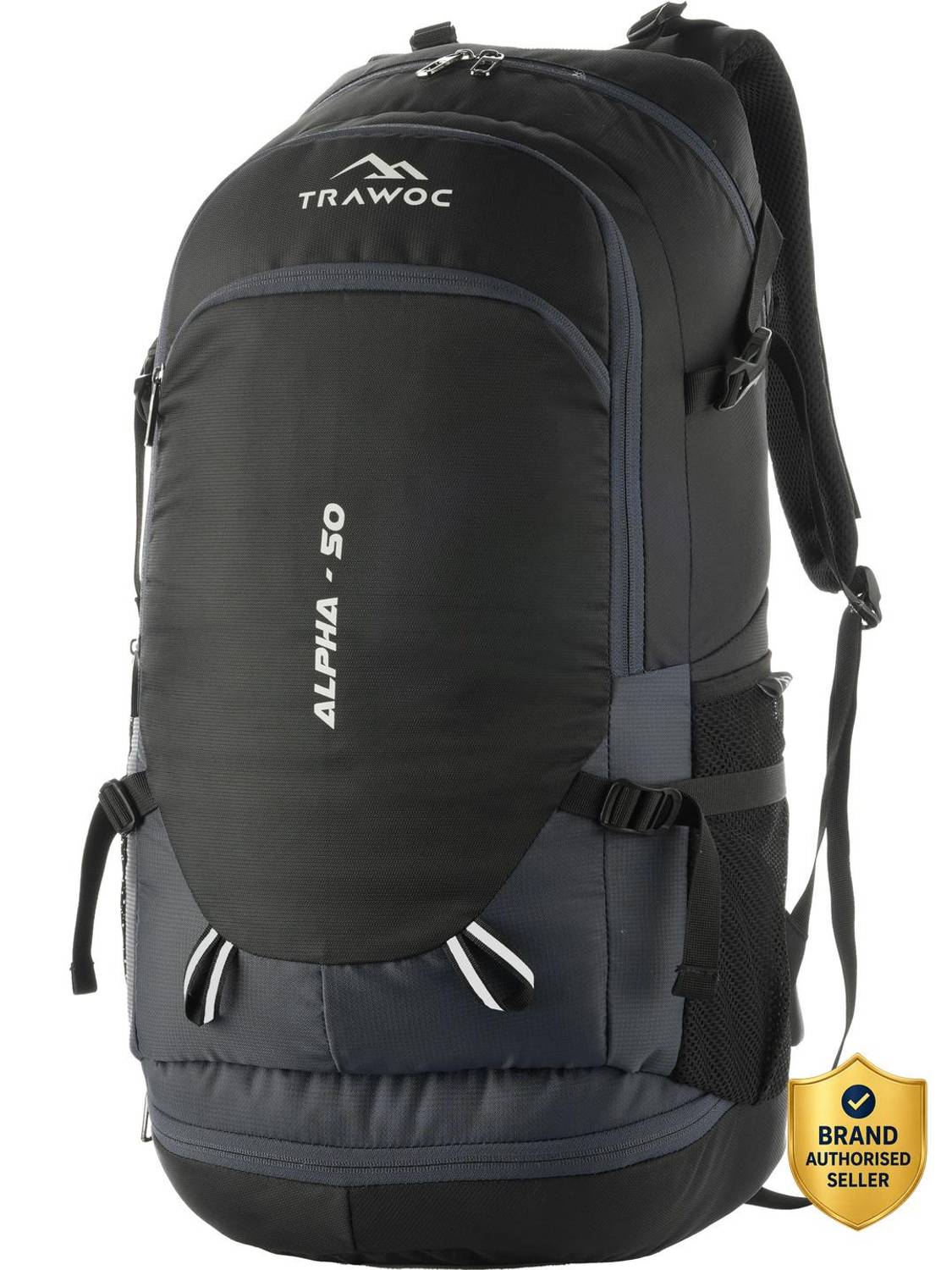 TRAWOC ALPHA 50L Travel Backpack Water Resistant bag for Trekking Hiking Rucksack  - 50 L