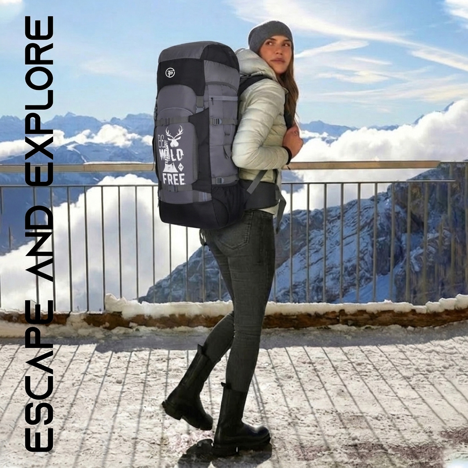 Image of TRAVEL POINT WATERPROOF TREKKING BAG HIKKING BACKPACK FOR TRAVEL & OUTDOOR Rucksack - 65 L