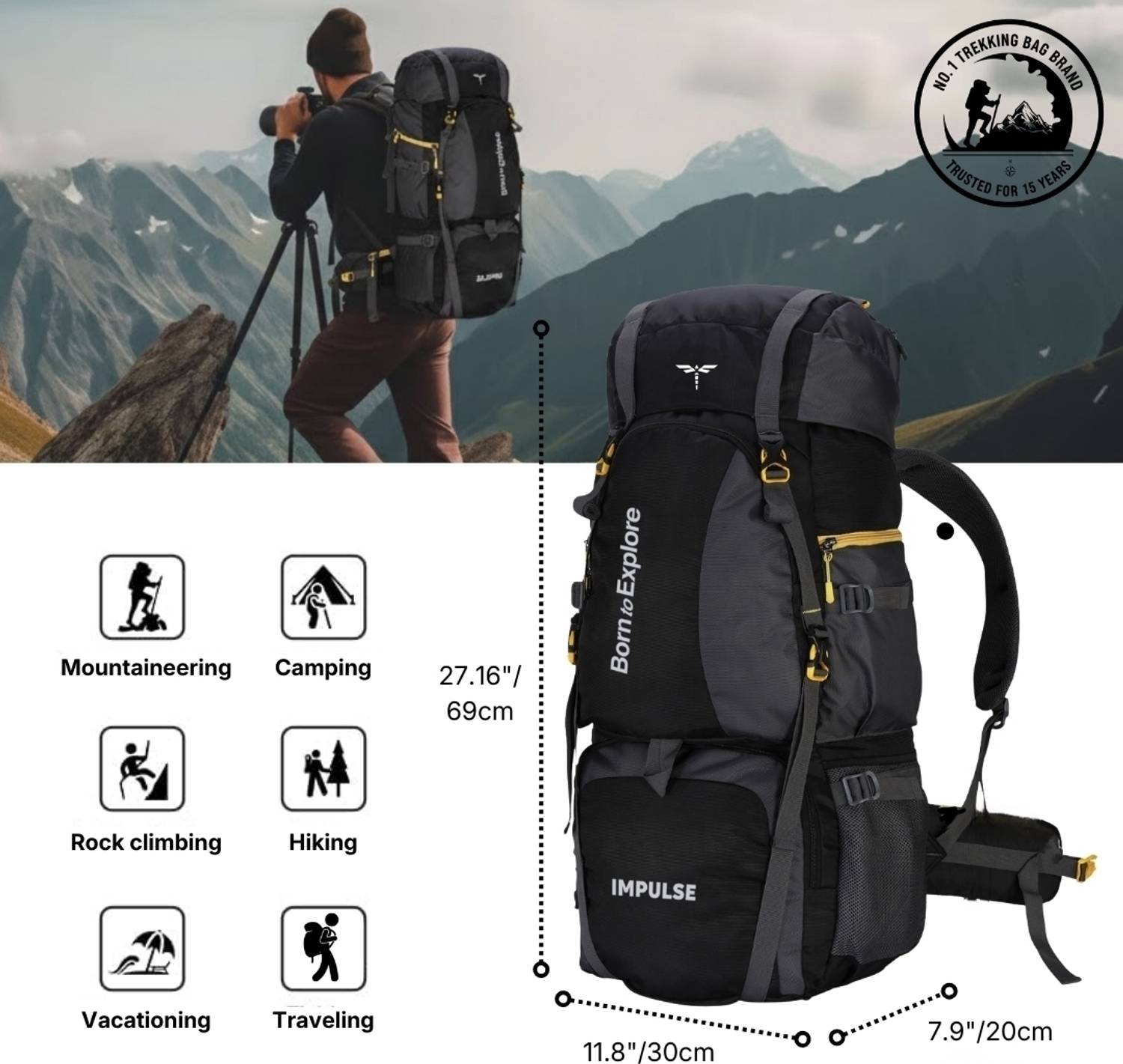 IMPULSE 80L Curve Water Resistant Rucksack - Image 2