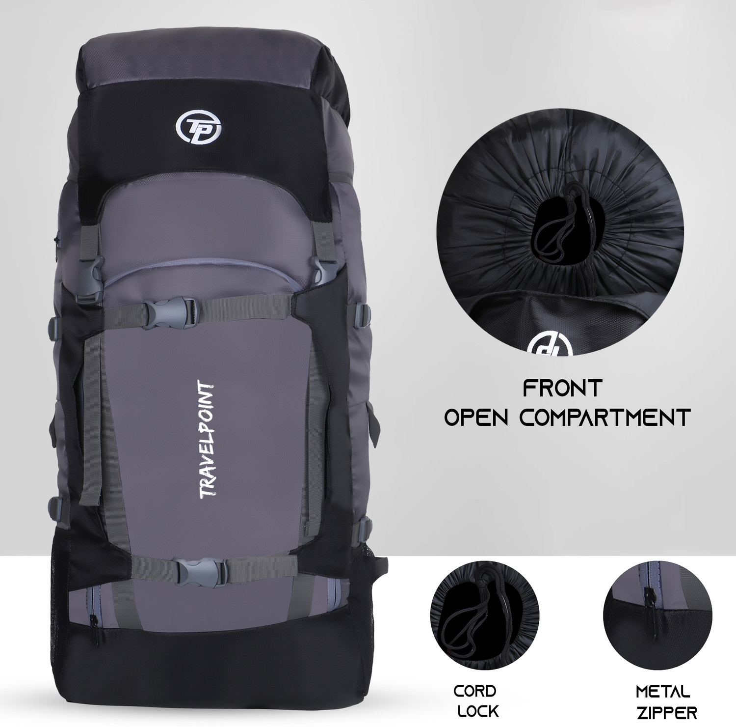 Image of TRAVEL POINT WATERPROOF TREKKING BAG HIKKING BACKPACK FOR TRAVEL & OUTDOOR Rucksack - 60 L