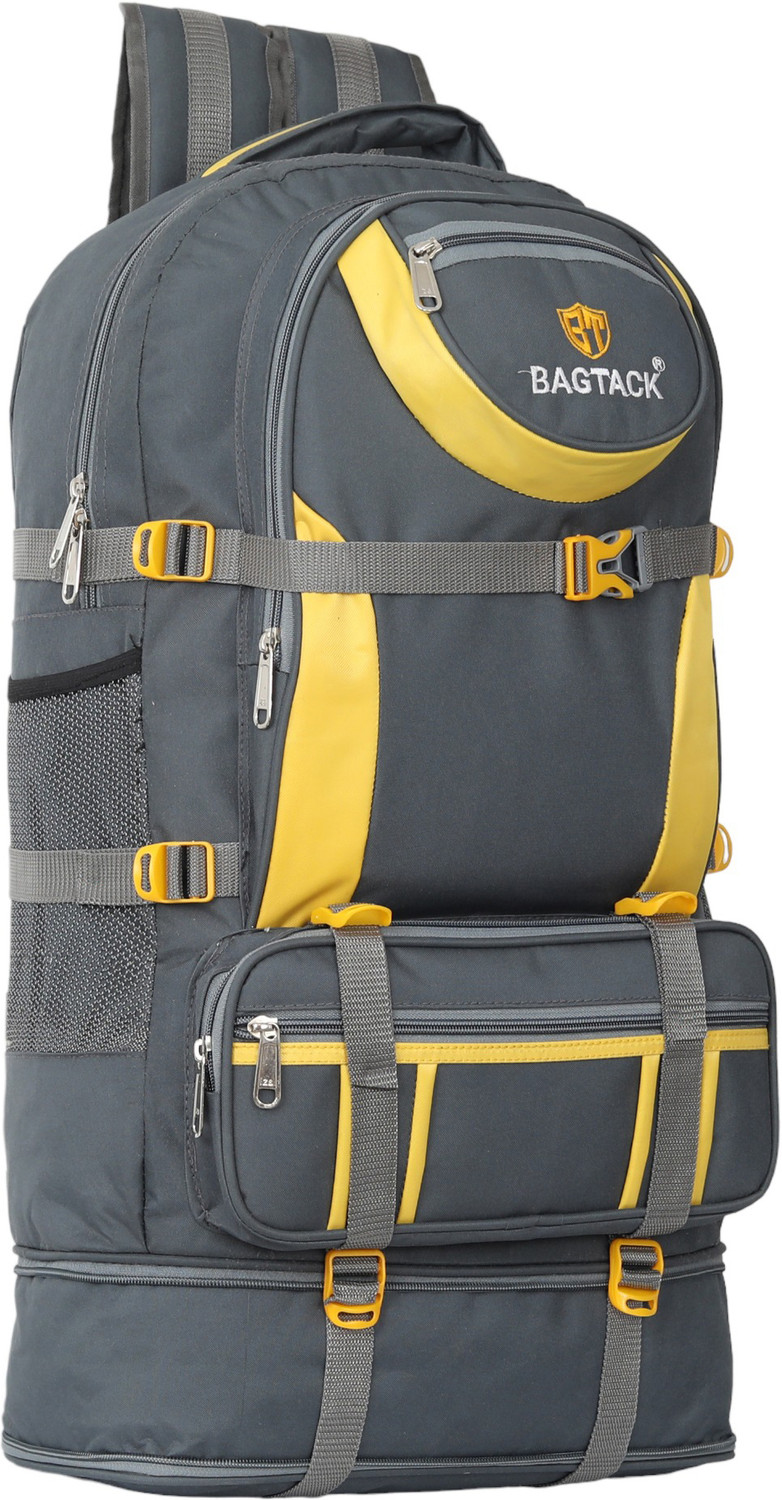 Image of Bagtack Hi-Capacity Travel Rucksack Outdoor Sport Hiking Bag Trekking Bag 65 L Rucksack - 65 L (Grey)