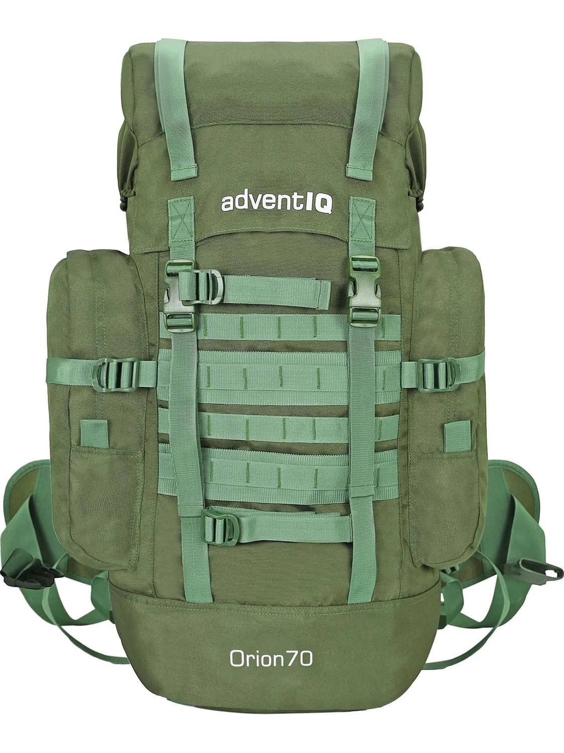 AdventIQ Orion Army Hiking-Trekking Rucksack with Rain-Cover Rucksack  - 70 L