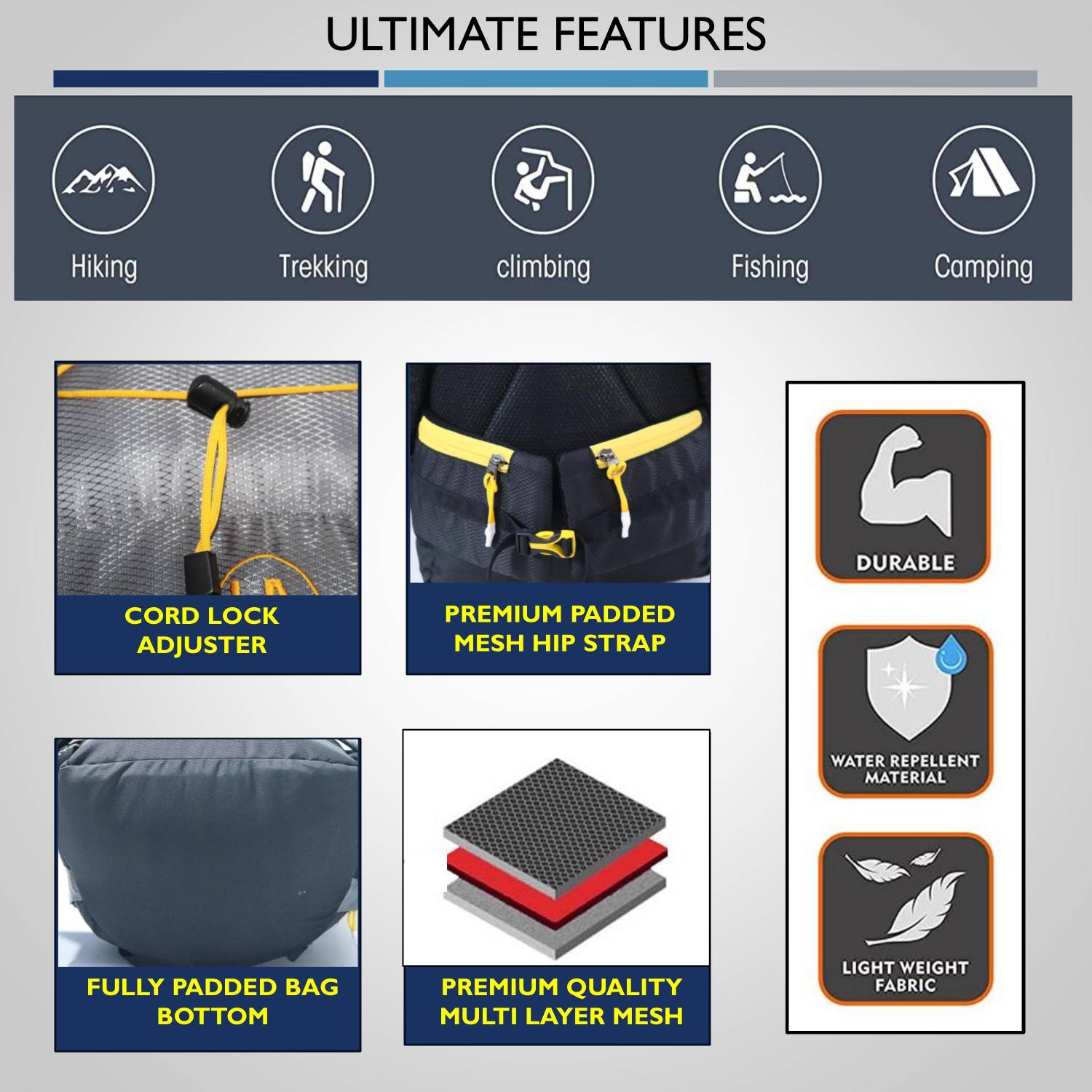 Hyper Adam 75L Travel Backpack - Image 4