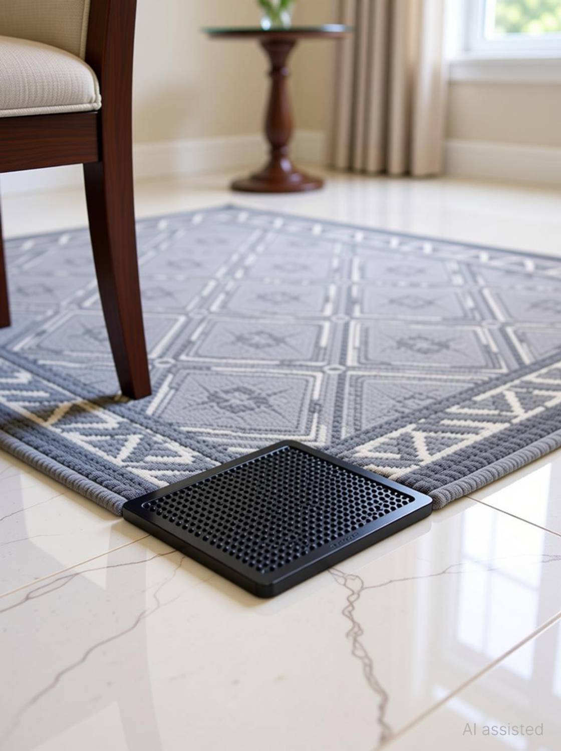 AADGEX Rug Carpet Mat Tidy Anti Skid Reusable Silicone Non-Slip Corners Grip -4 Pieces Indoor Rug Pad