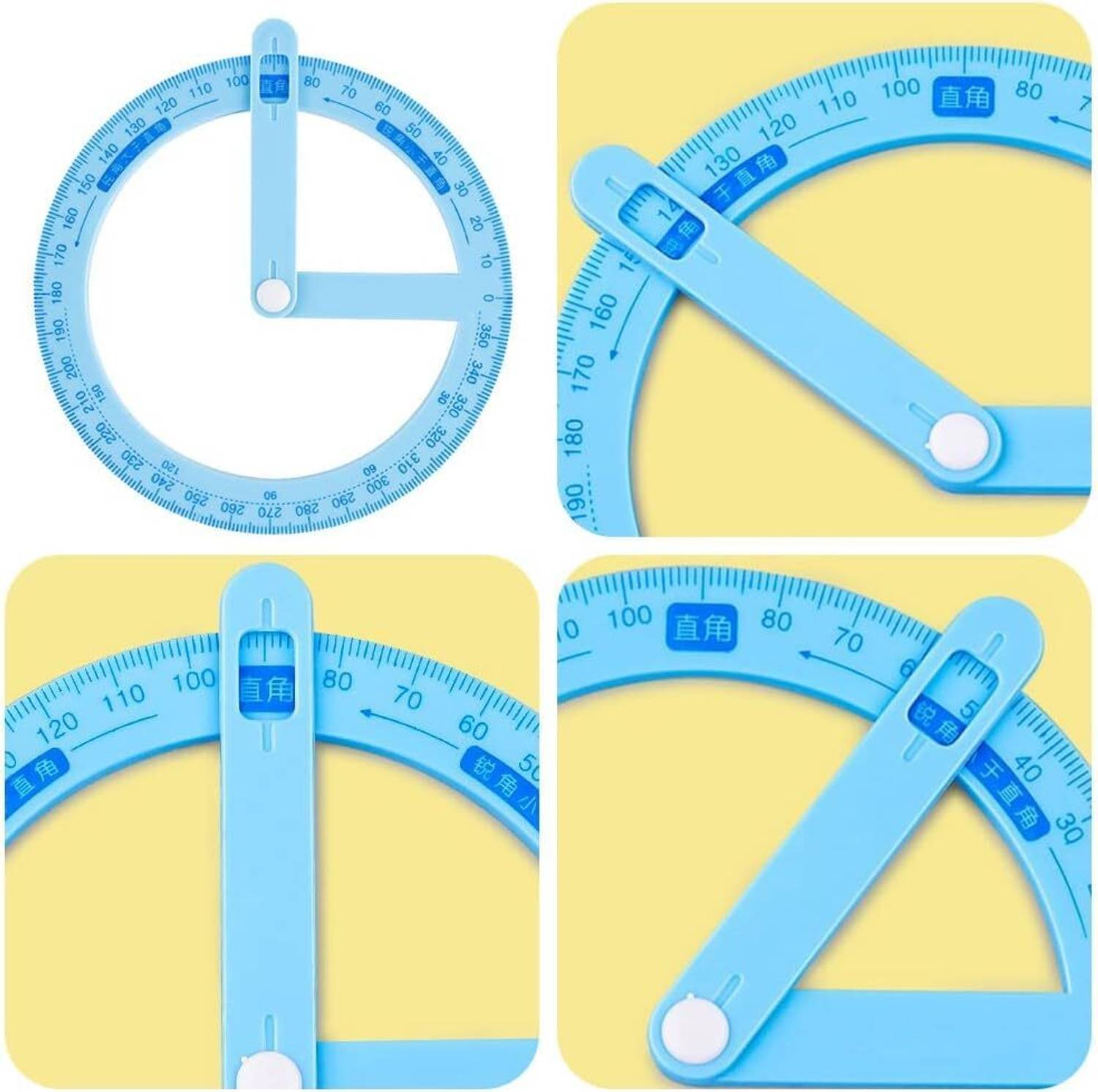 Plastic 360-Degree Protractor Ruler With Swing Arm – Angle Finder Tool For School, Office, And Drafting