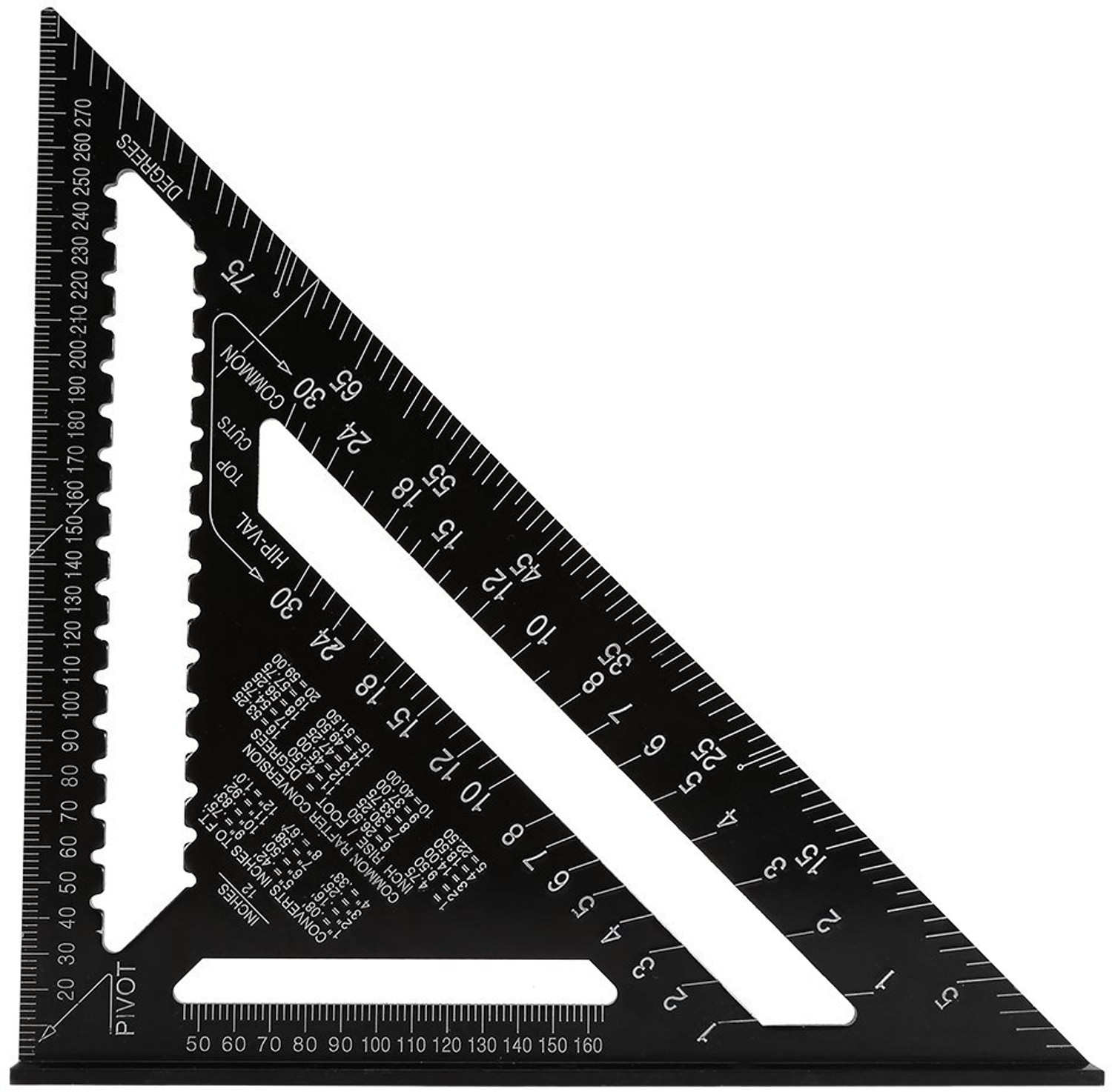 Image of NIKTION Aluminum 12-inch Rafter Square Carpenter Measuring Layout Tool Ruler